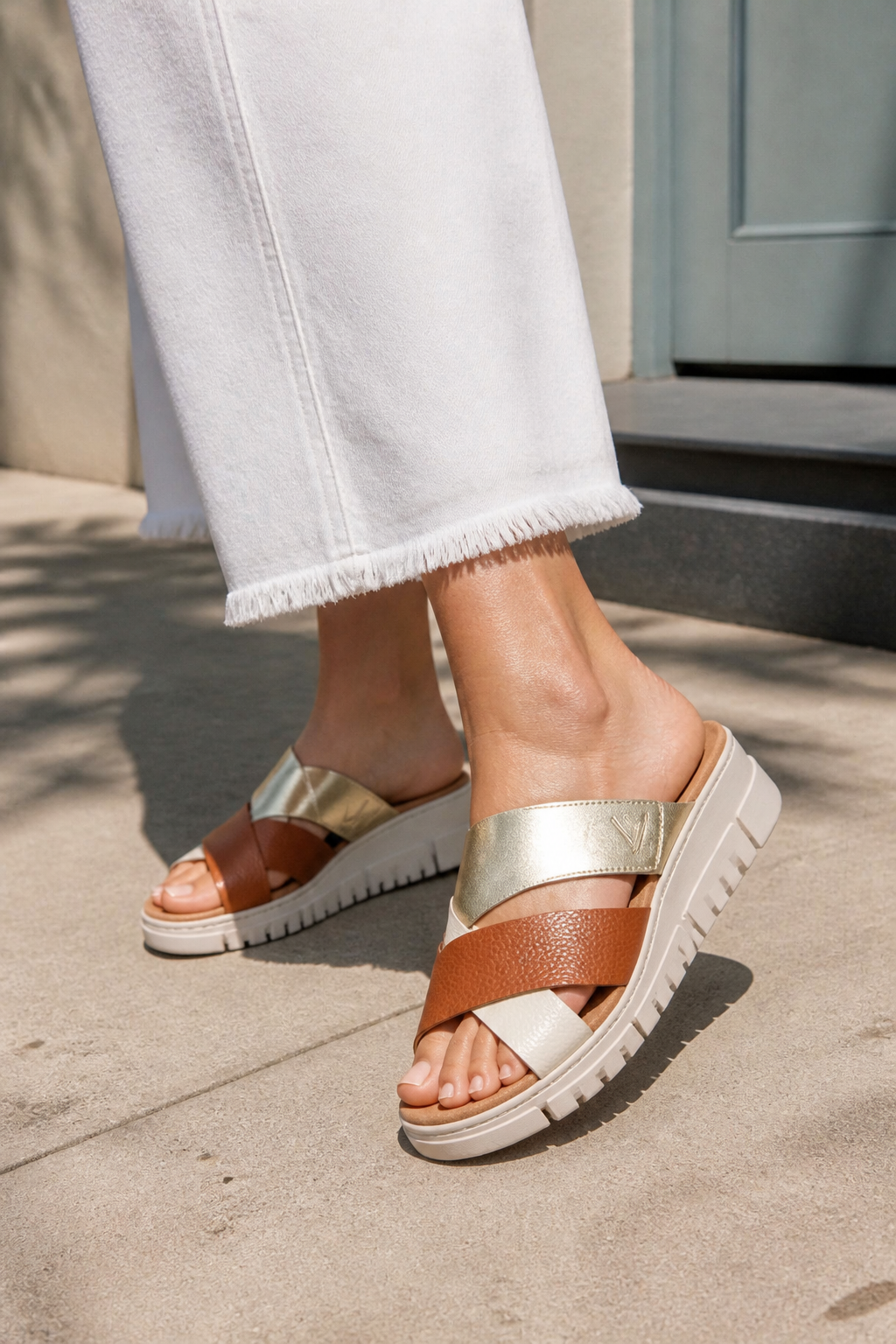 Vionic Uptown Sunset Women's Orthotic Supportive Slide Sandal - Lifestyle - generated