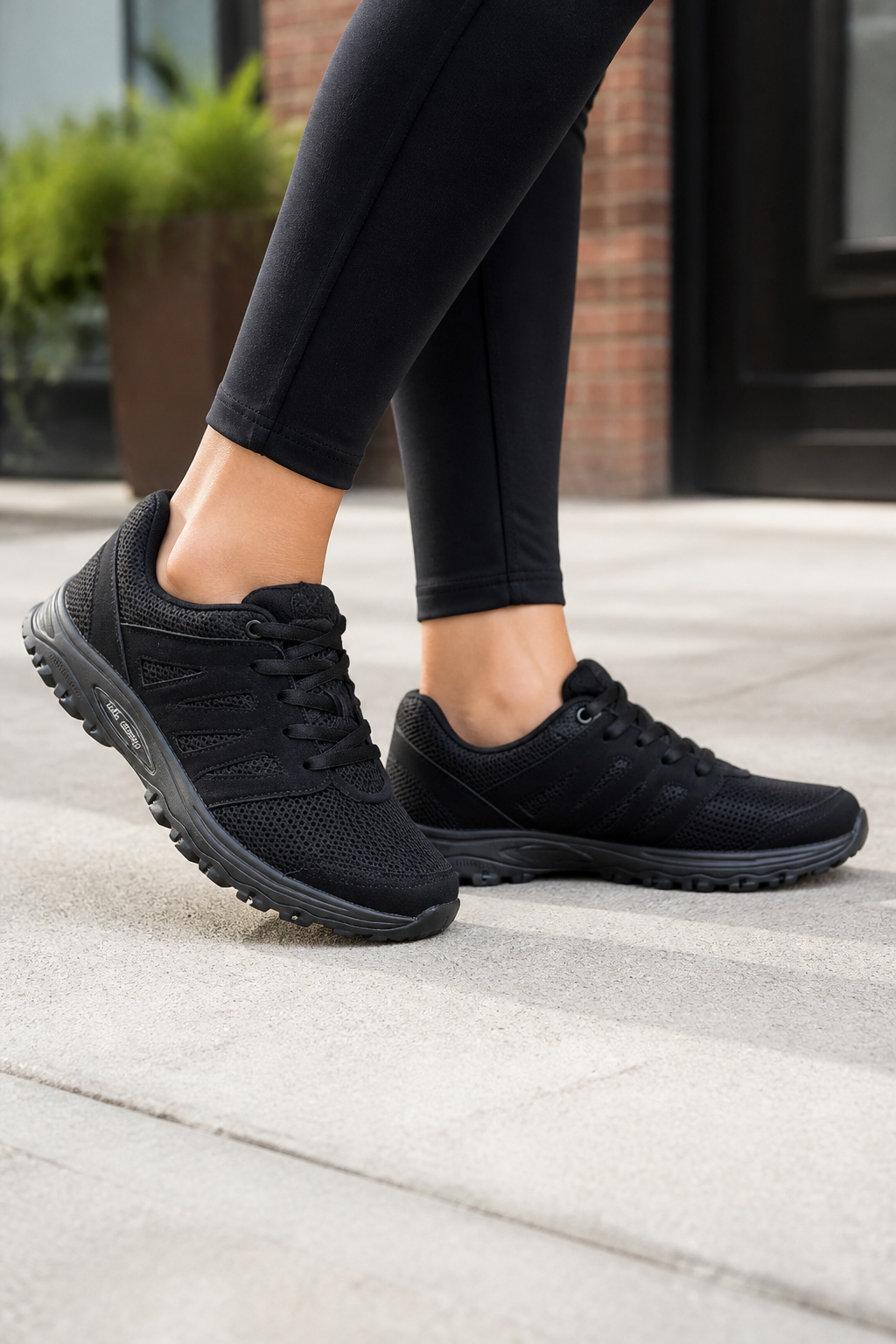 Mt. Emey 9306 Black -Women's Mesh Walking Shoes Black Lace lifestyle photo