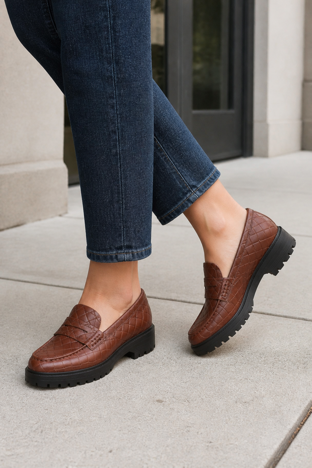 Vionic Georgia Women's Lug-Sole Arch Support Loafer - Lifestyle - generated