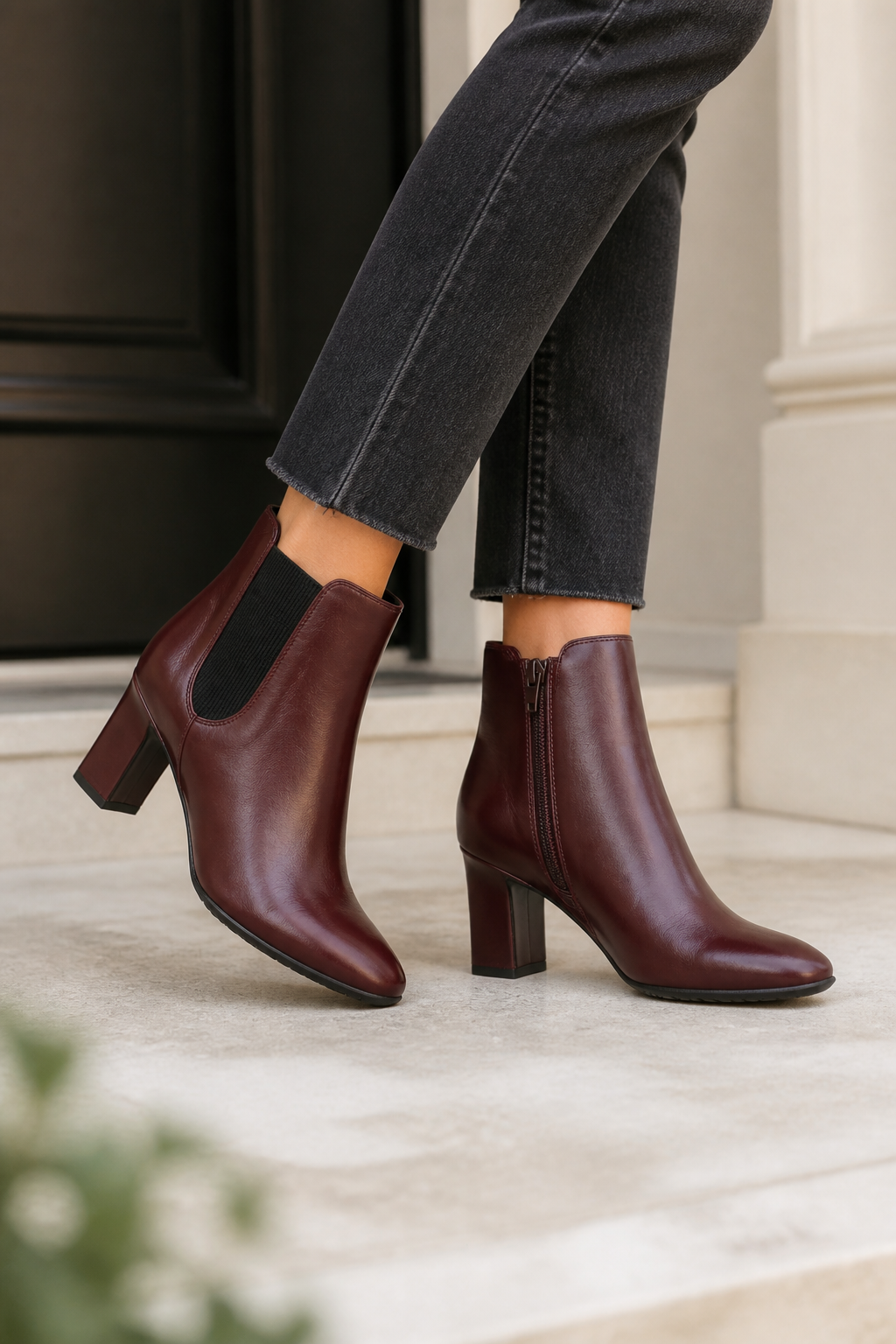 Vionic Anastacia Women's Leather Heeled Chelsea Ankle Boot - Lifestyle - generated