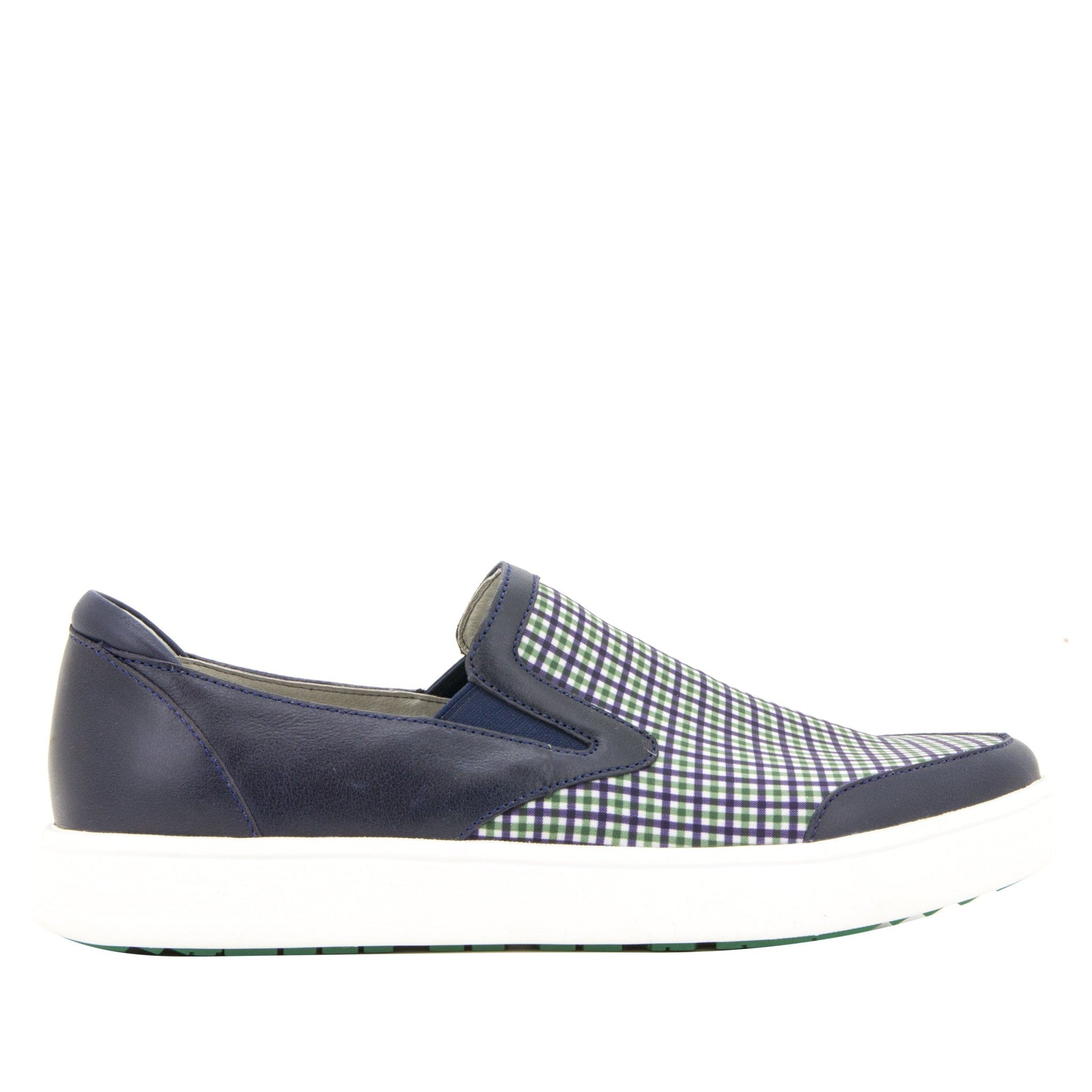 Alegria Bender Comfort Arch Support Men's Slip-On Shoe - Alegria Bender Navy Plaid - 2