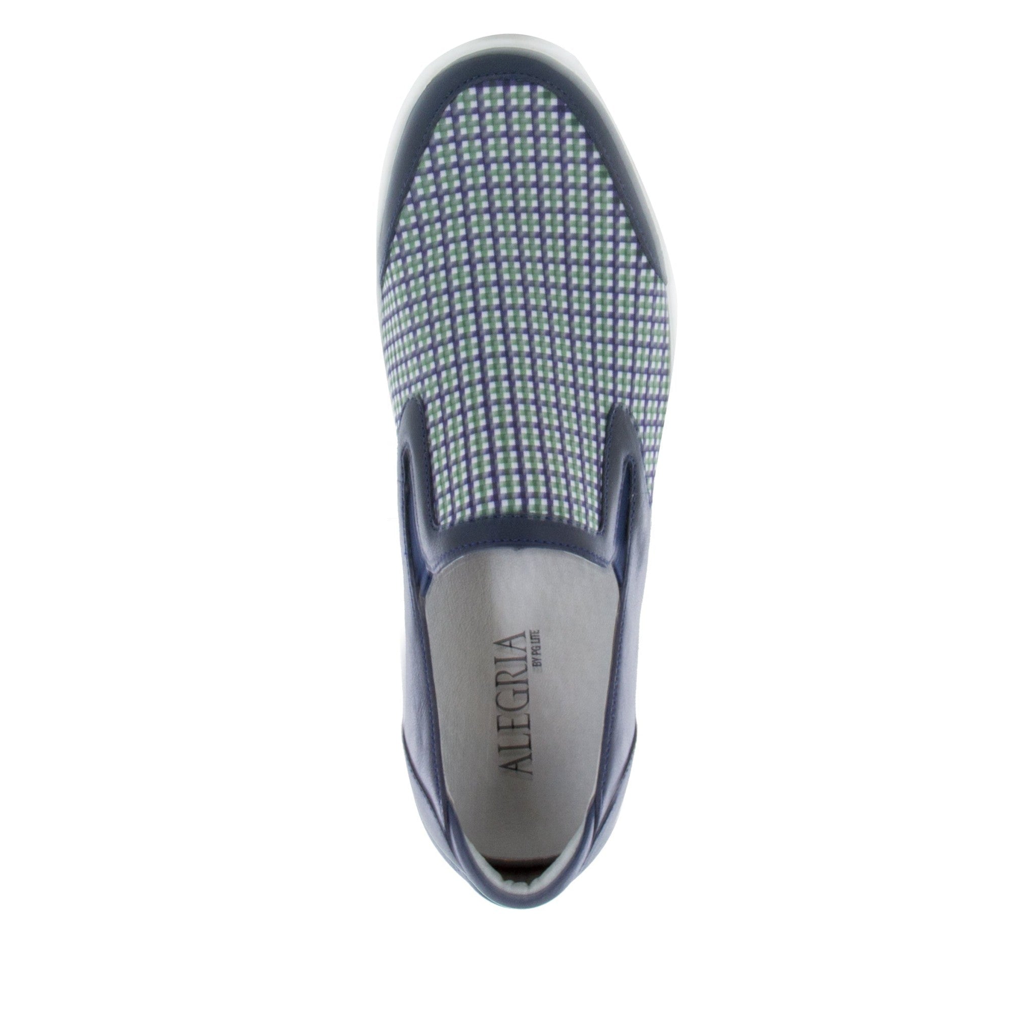 Alegria Bender Comfort Arch Support Men's Slip-On Shoe - Alegria Bender Navy Plaid - 4
