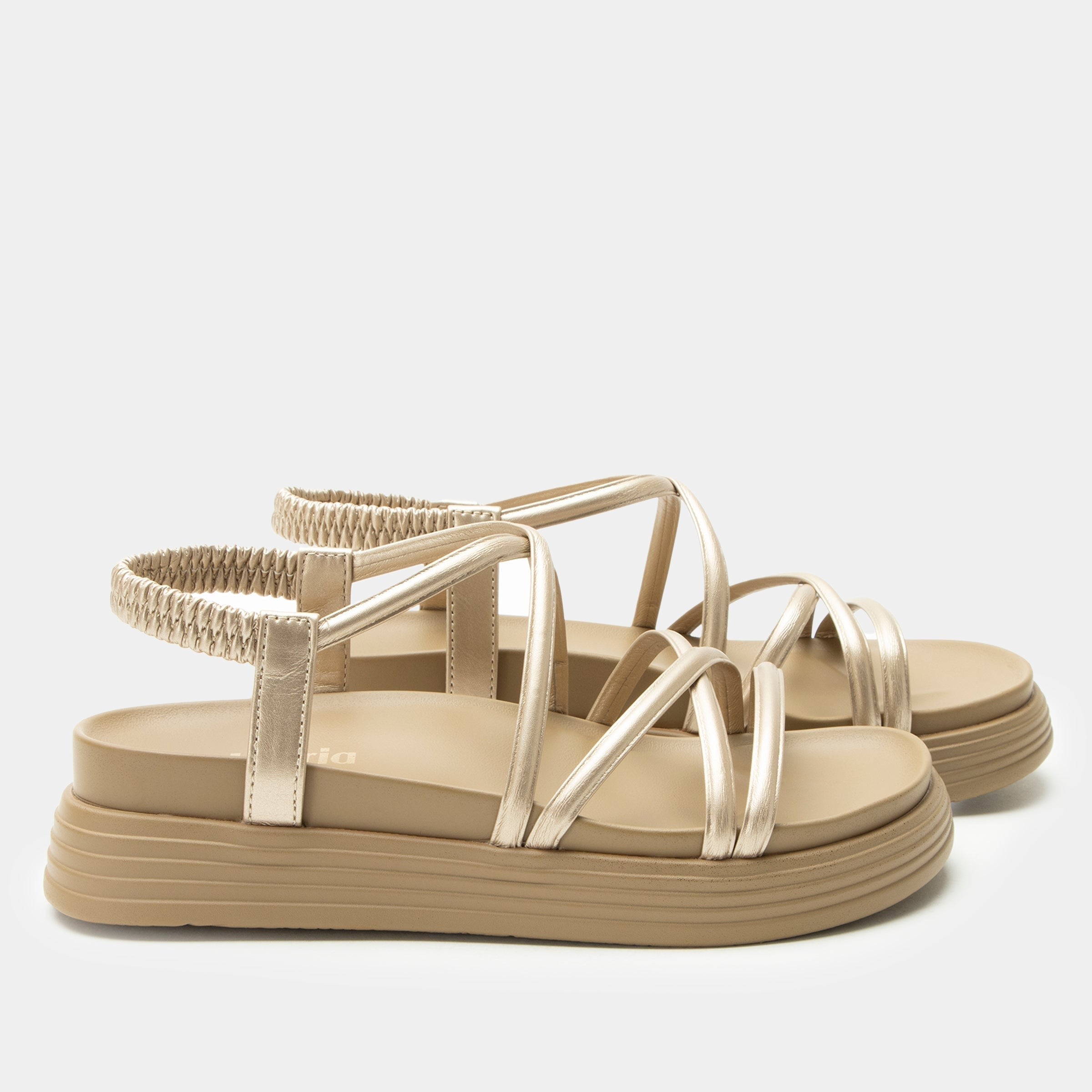 Alegria Audie Elevated Sport Comfort Arch Support Women's Sandal - Champagne - side view