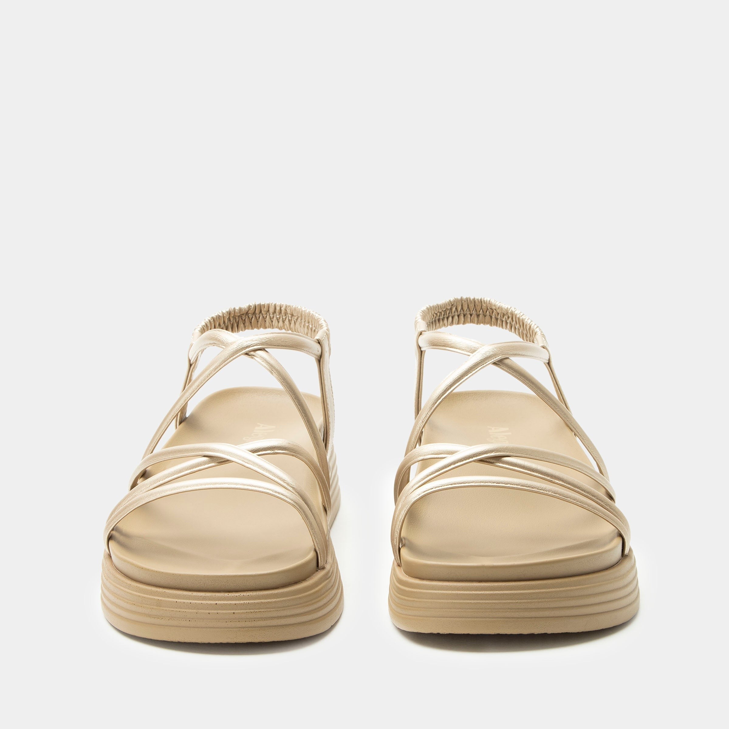 Alegria Audie Elevated Sport Comfort Arch Support Women's Sandal - Champagne - top view