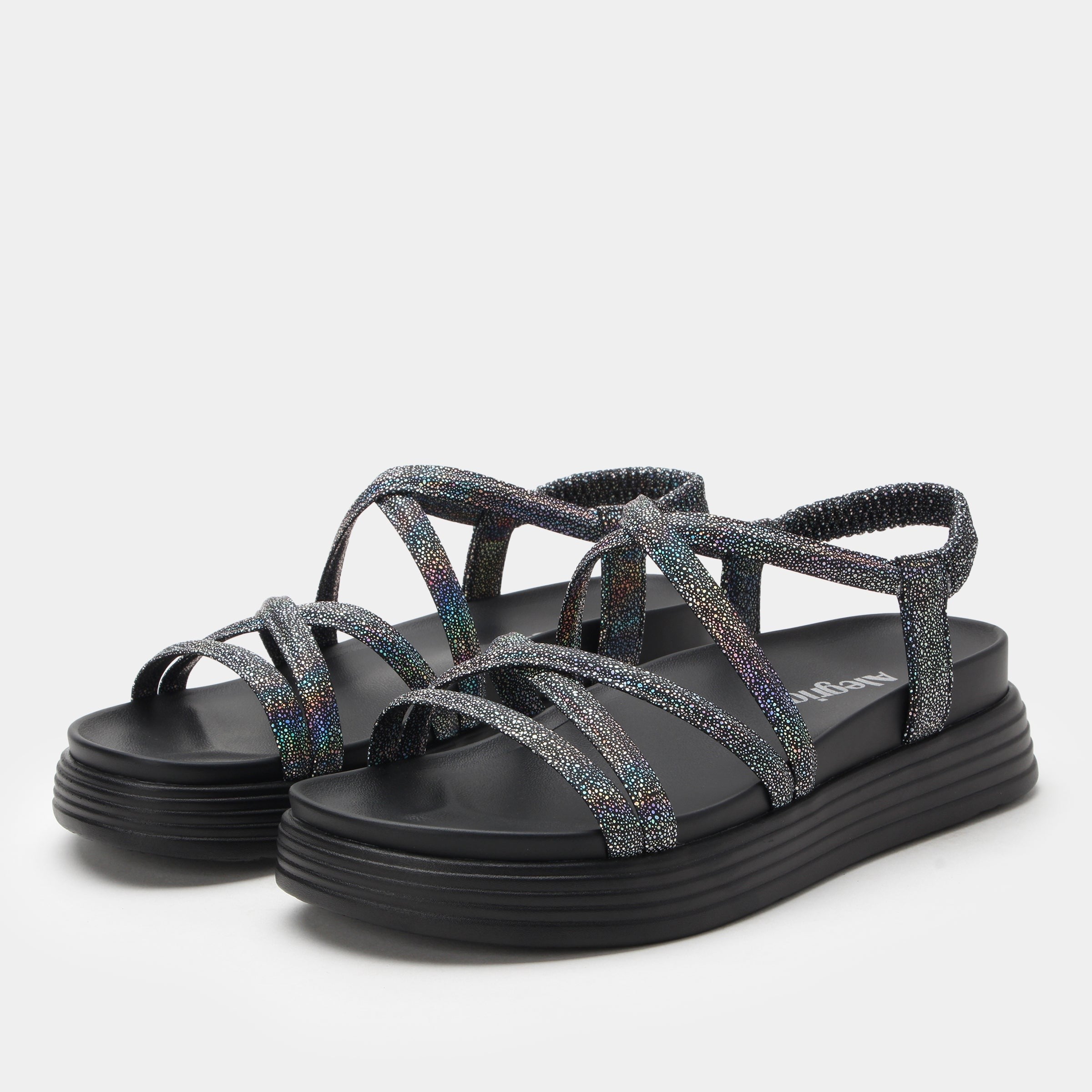 Alegria Audie Elevated Sport Comfort Arch Support Women's Sandal - Phosphorescence Black - angle main