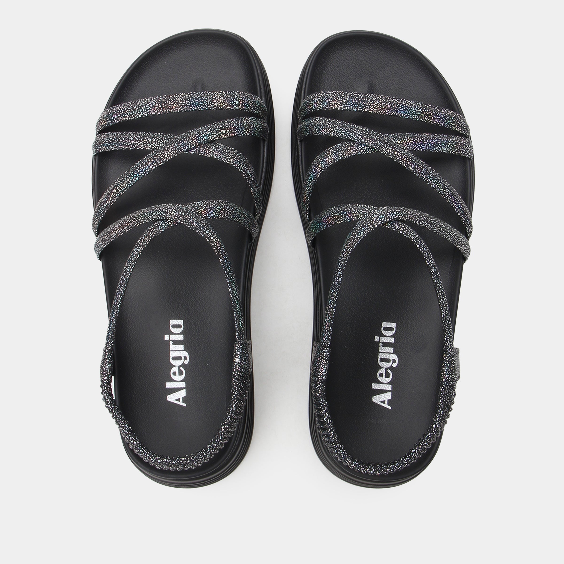 Alegria Audie Elevated Sport Comfort Arch Support Women's Sandal - Phosphorescence Black - front view