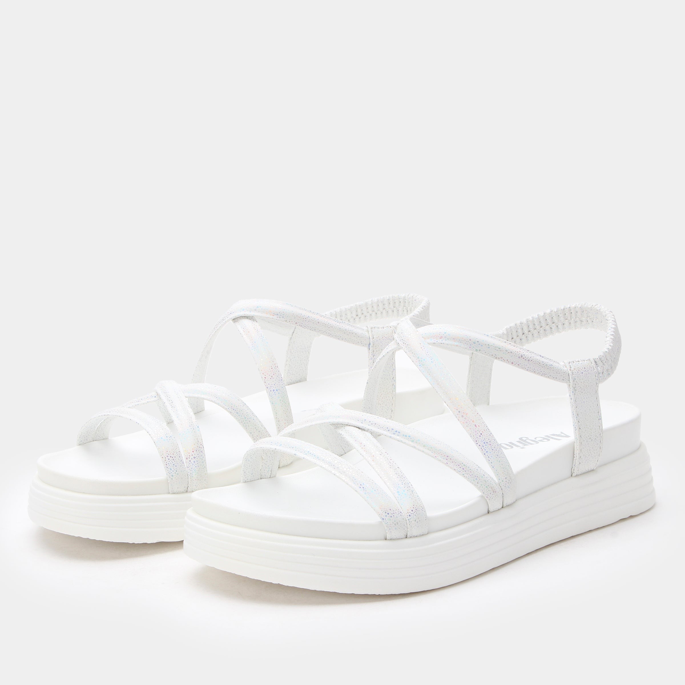 Alegria Audie Elevated Sport Comfort Arch Support Women's Sandal - Phosphorescence White - angle main