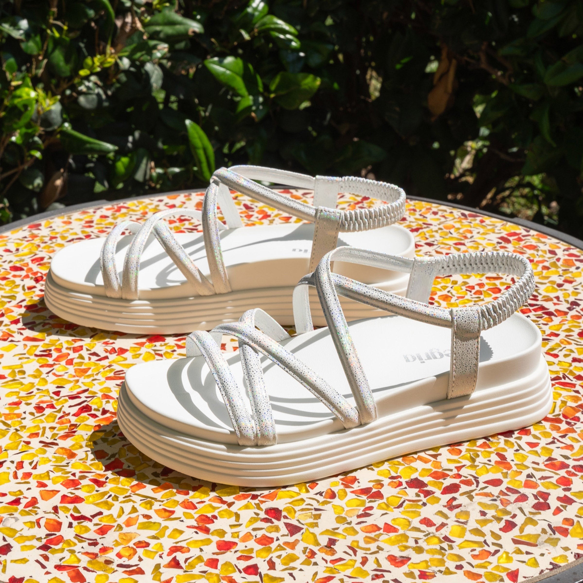 Alegria Audie Elevated Sport Comfort Arch Support Women's Sandal - Phosphorescence White - pair view