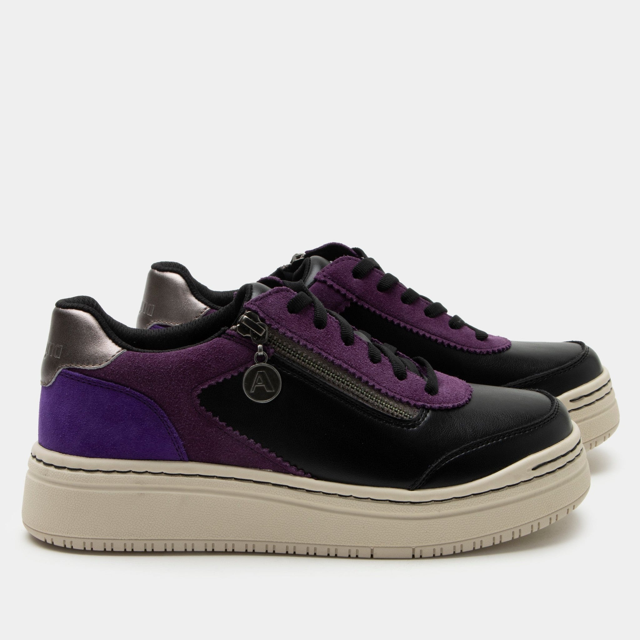 Alegria Averie Comfort Arch Support Women's Sneaker - Black Purple - 3