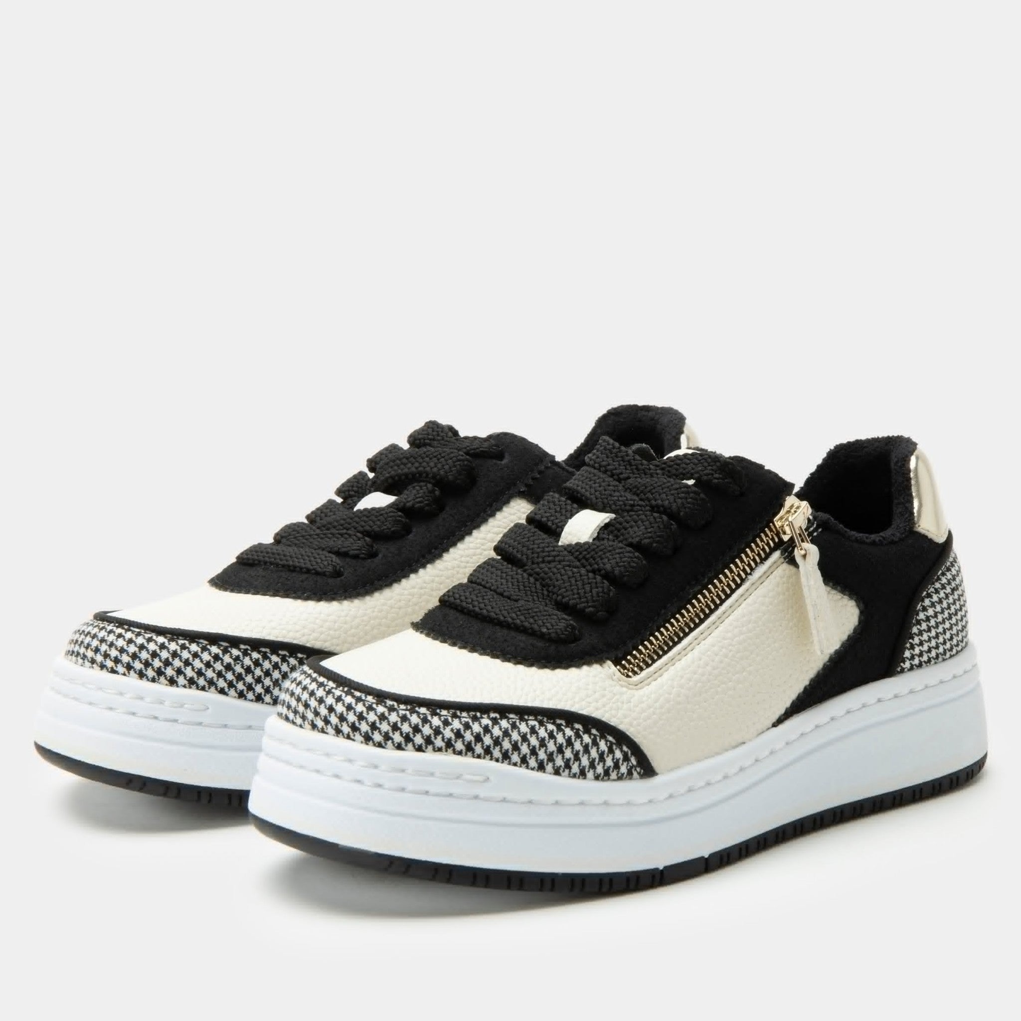 Alegria Averie Comfort Arch Support Women's Sneaker - Houndstooth Black - 1