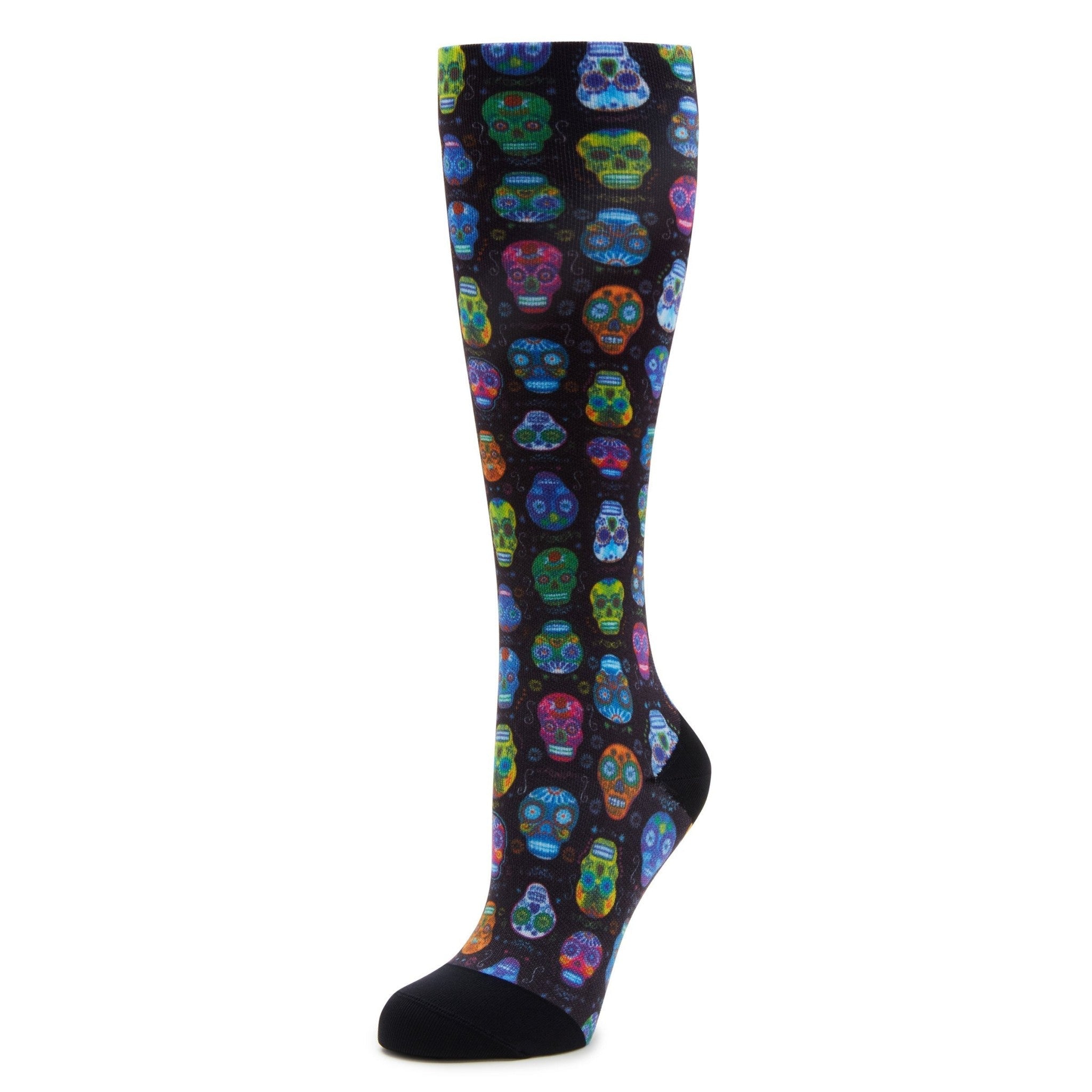 Alegria Compression Socks Comfort Arch Support Unisex Compression Socks - Sugar Skulls Socks - 1