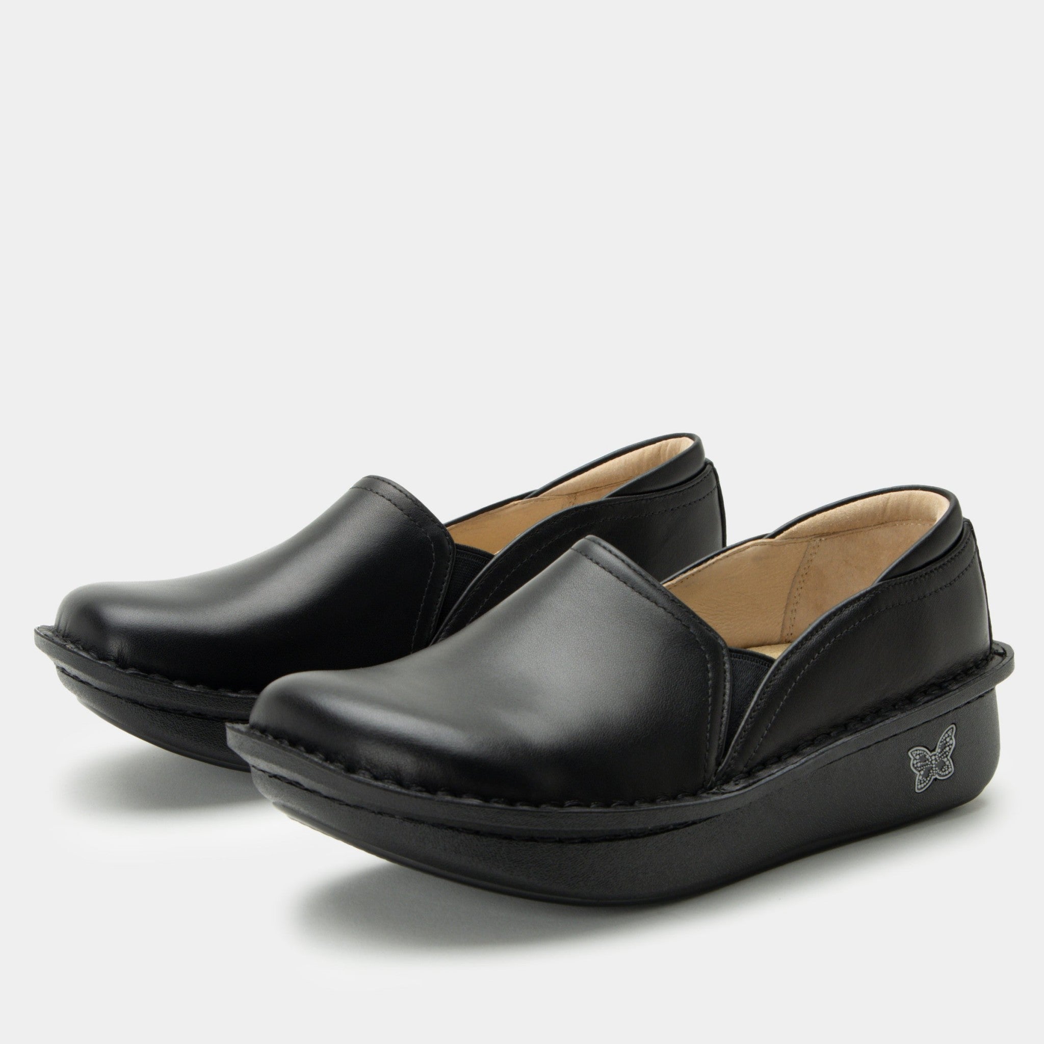 Alegria Debra Comfort Arch Support Women's Slip-On Clog in Black Nappa