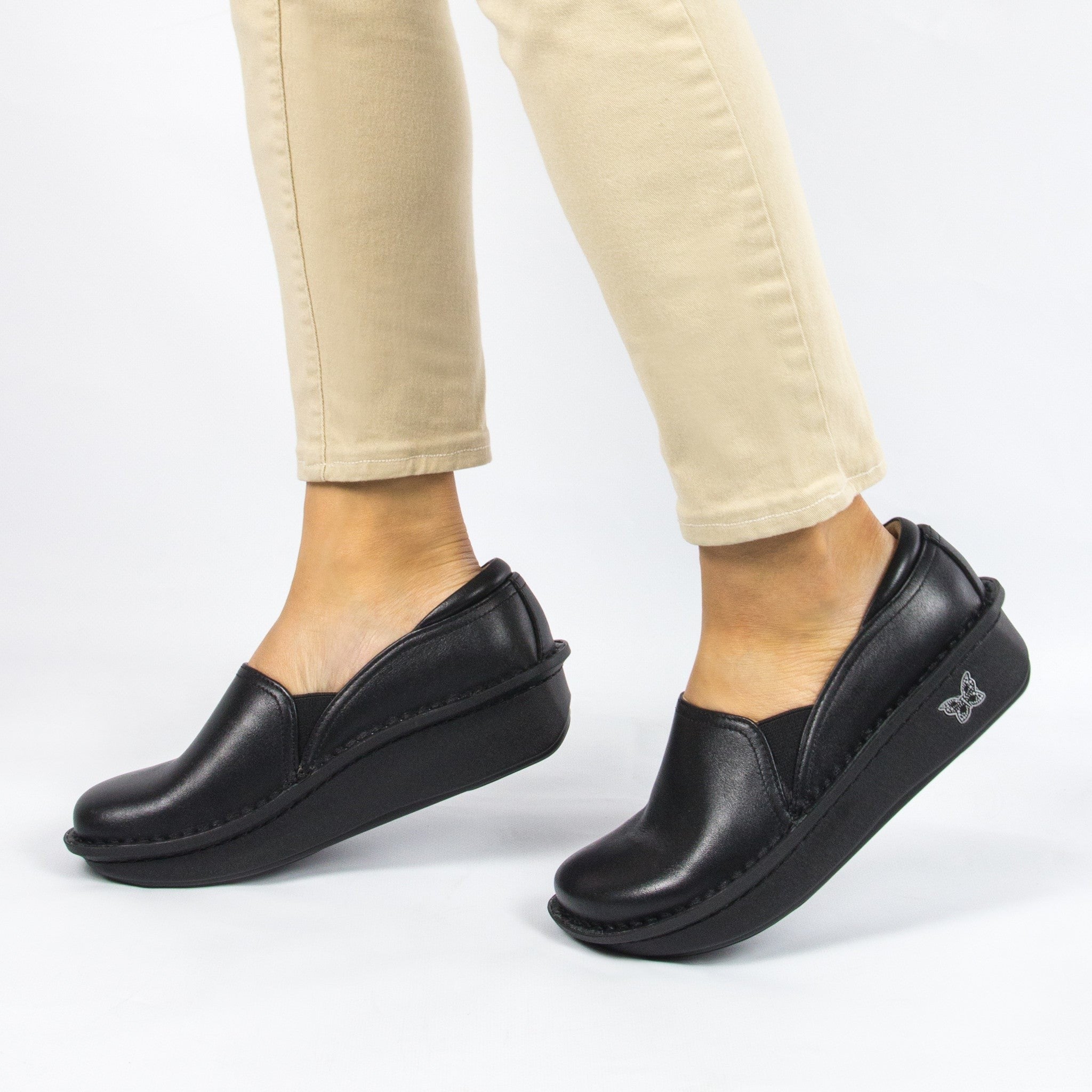 Alegria Debra Comfort Arch Support Women's Slip-On Clog - Black Nappa - 2