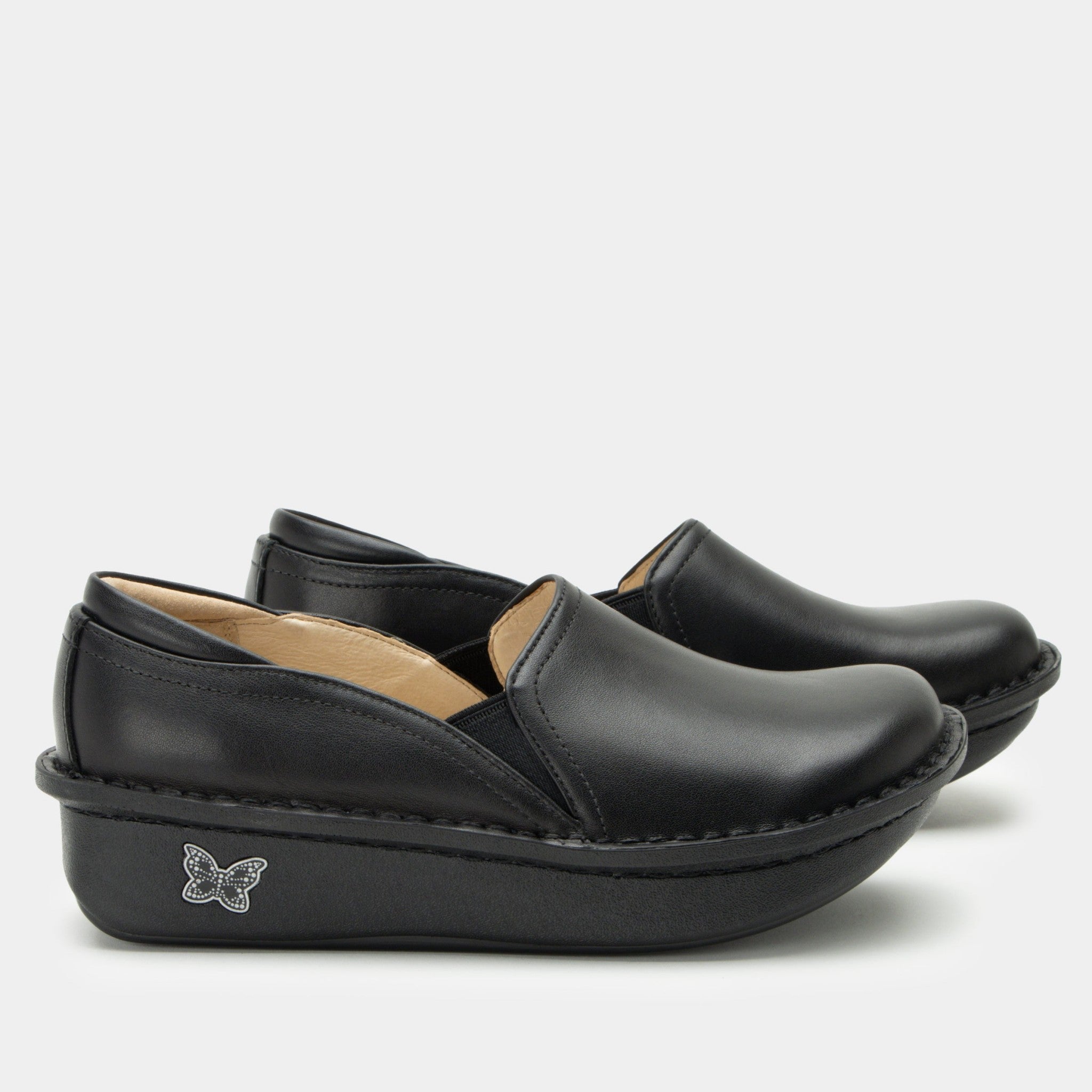 Alegria Debra Comfort Arch Support Women's Slip-On Clog - Black Nappa - 3