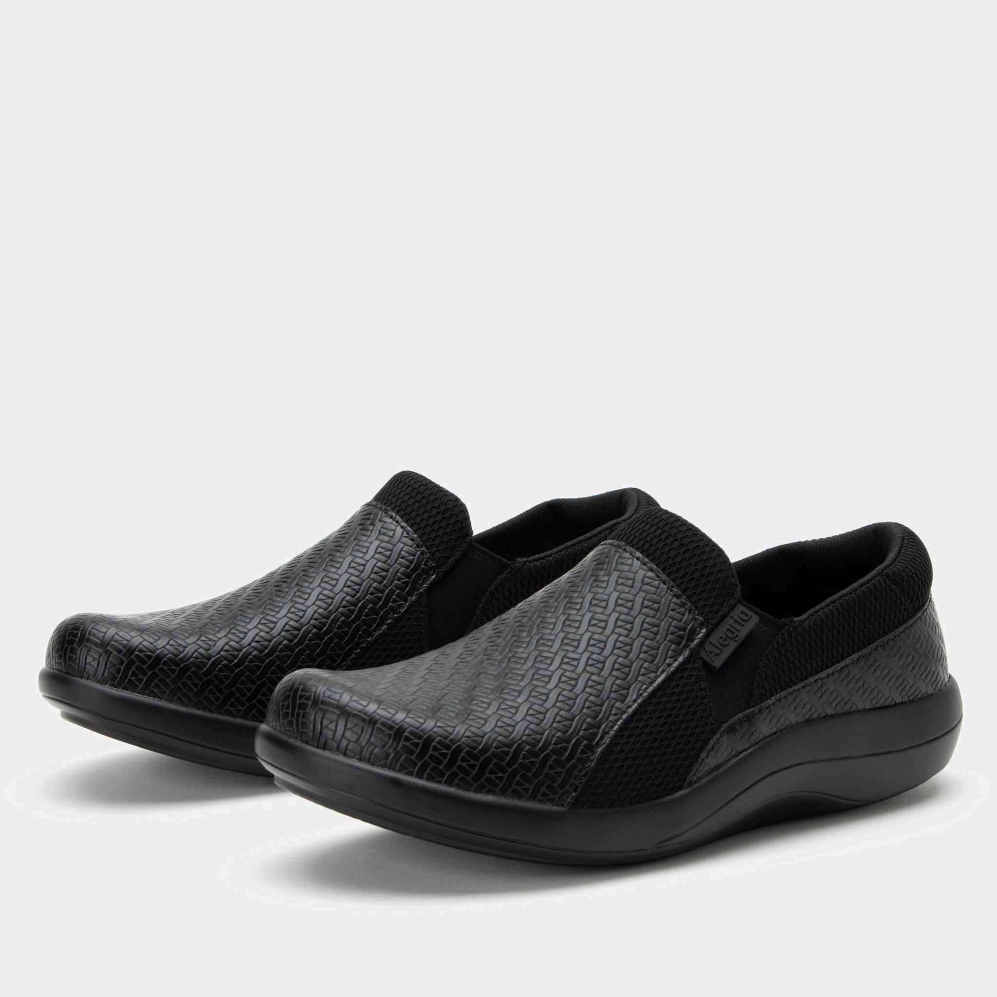 Alegria Duette Comfort Arch Support Women's Casual Shoe - Black Woven - 1