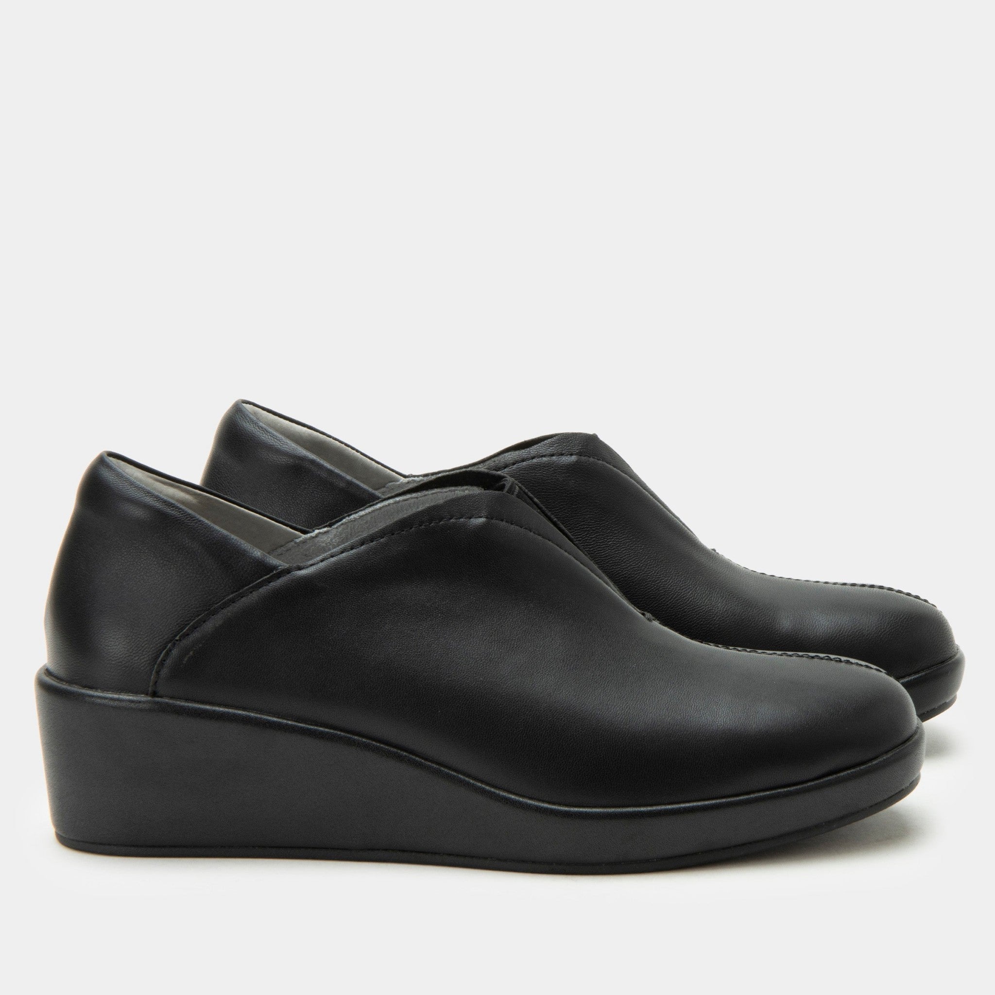 Alegria Hadlee Comfort Arch Support Women's Wedge Loafer - Black - 3