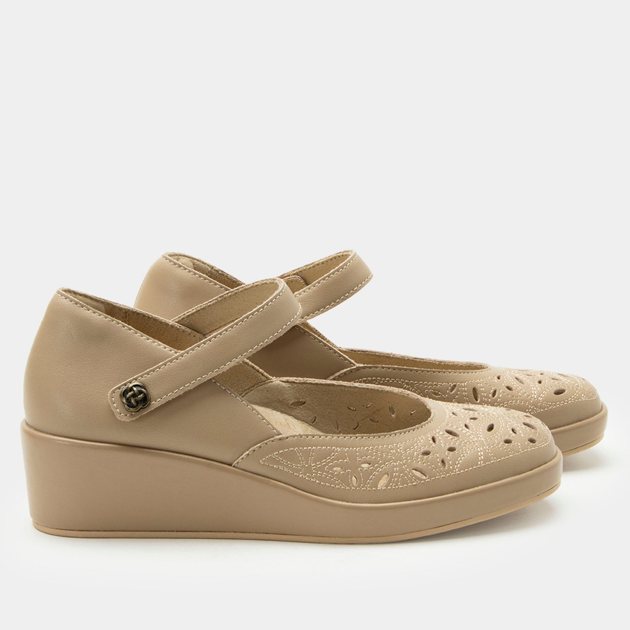 Alegria Hayes Comfort Arch Support Women's Mary Jane Shoe - Beige Breeze - 2