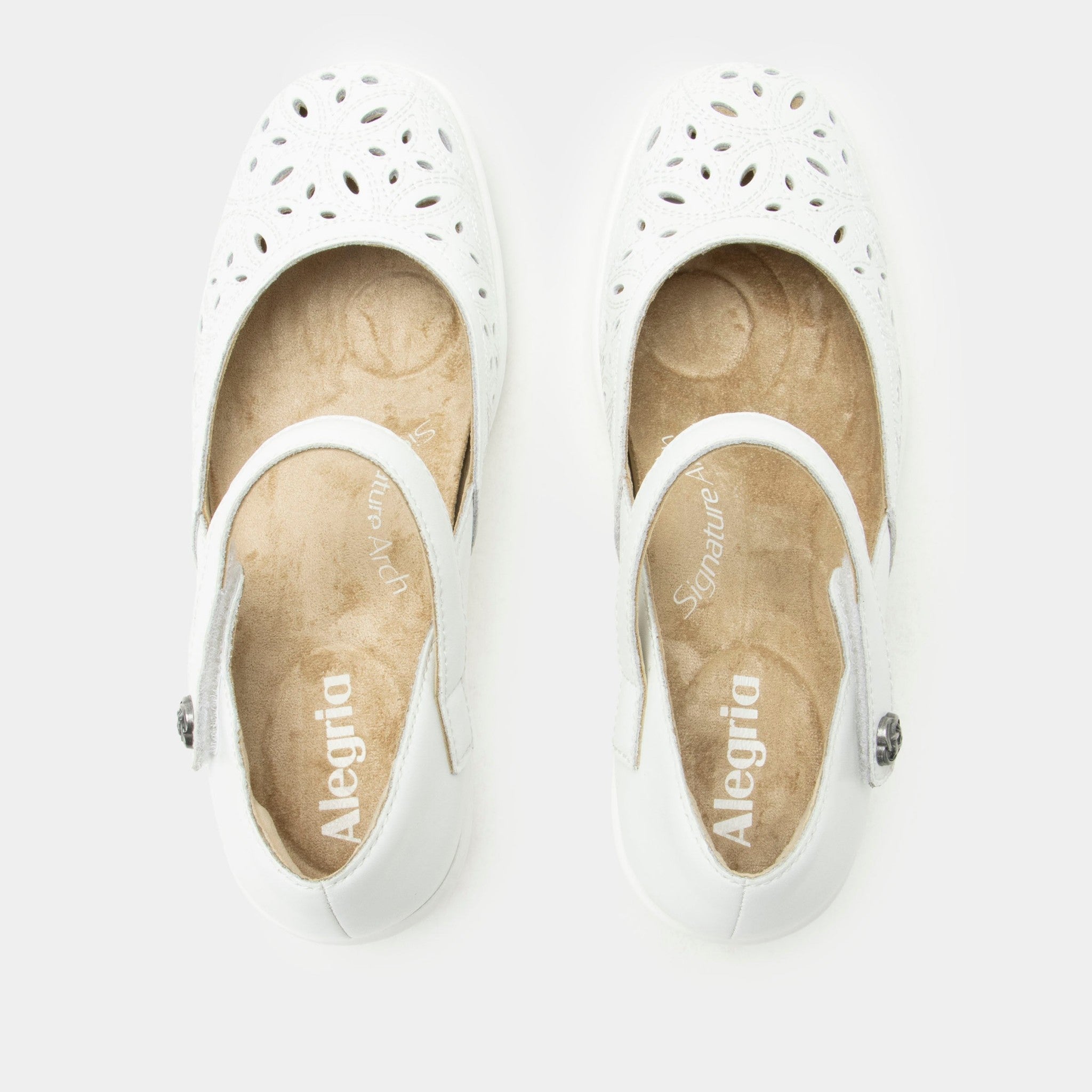 Alegria Hayes Comfort Arch Support Women's Mary Jane Shoe - White Breeze - 5