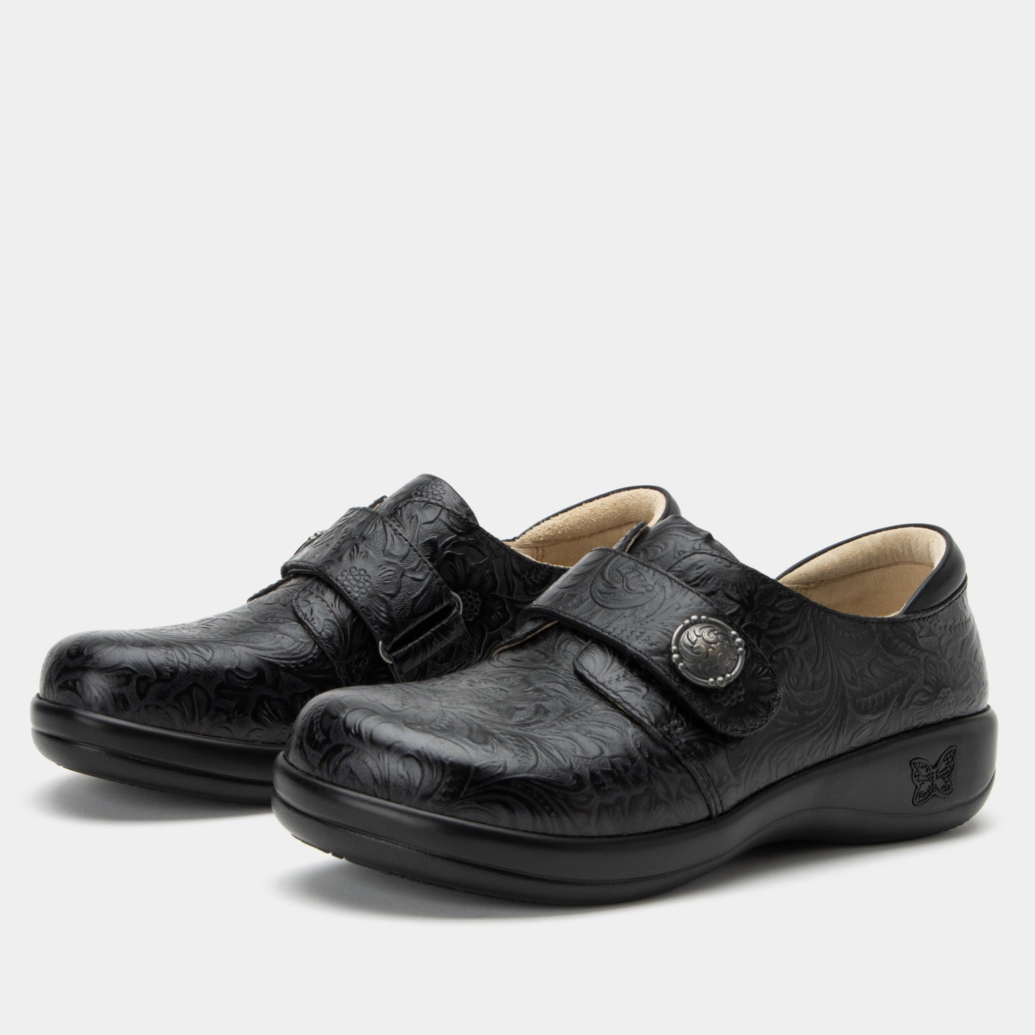 Alegria Joleen Comfort Arch Support Women's Casual Shoe in Tar Tooled