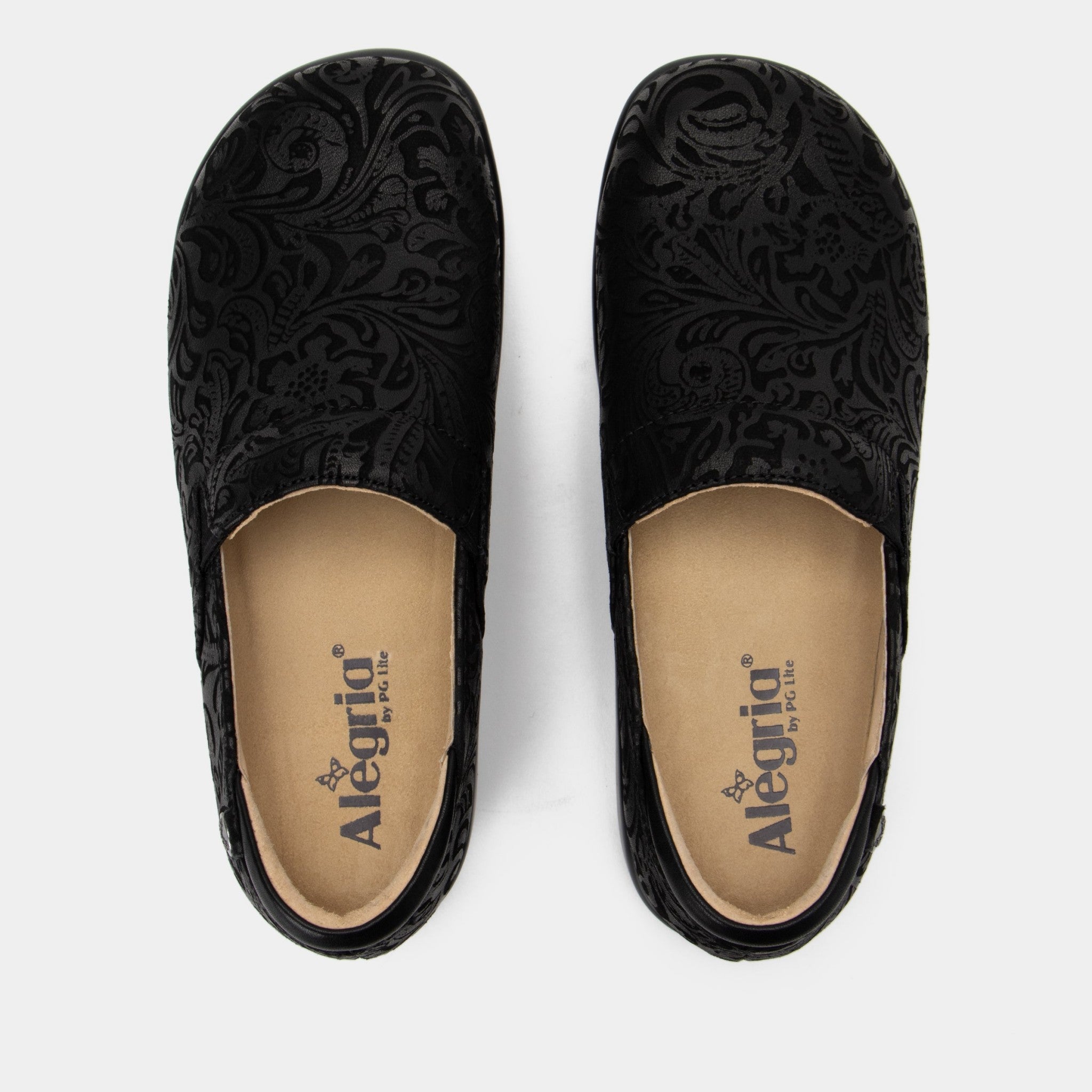 Alegria Keli Career Casual Comfort Arch Support Women's Slip-On Shoe - Black Embossed Paisley - 5