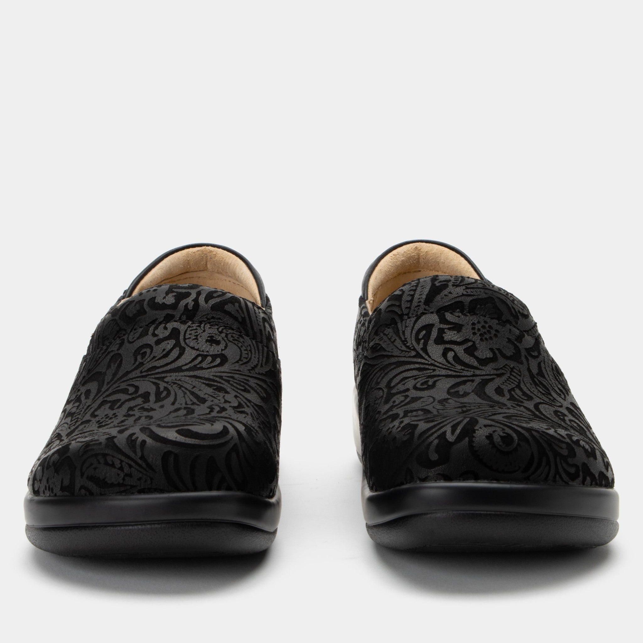 Alegria Keli Career Casual Comfort Arch Support Women's Slip-On Shoe - Black Embossed Paisley - 6