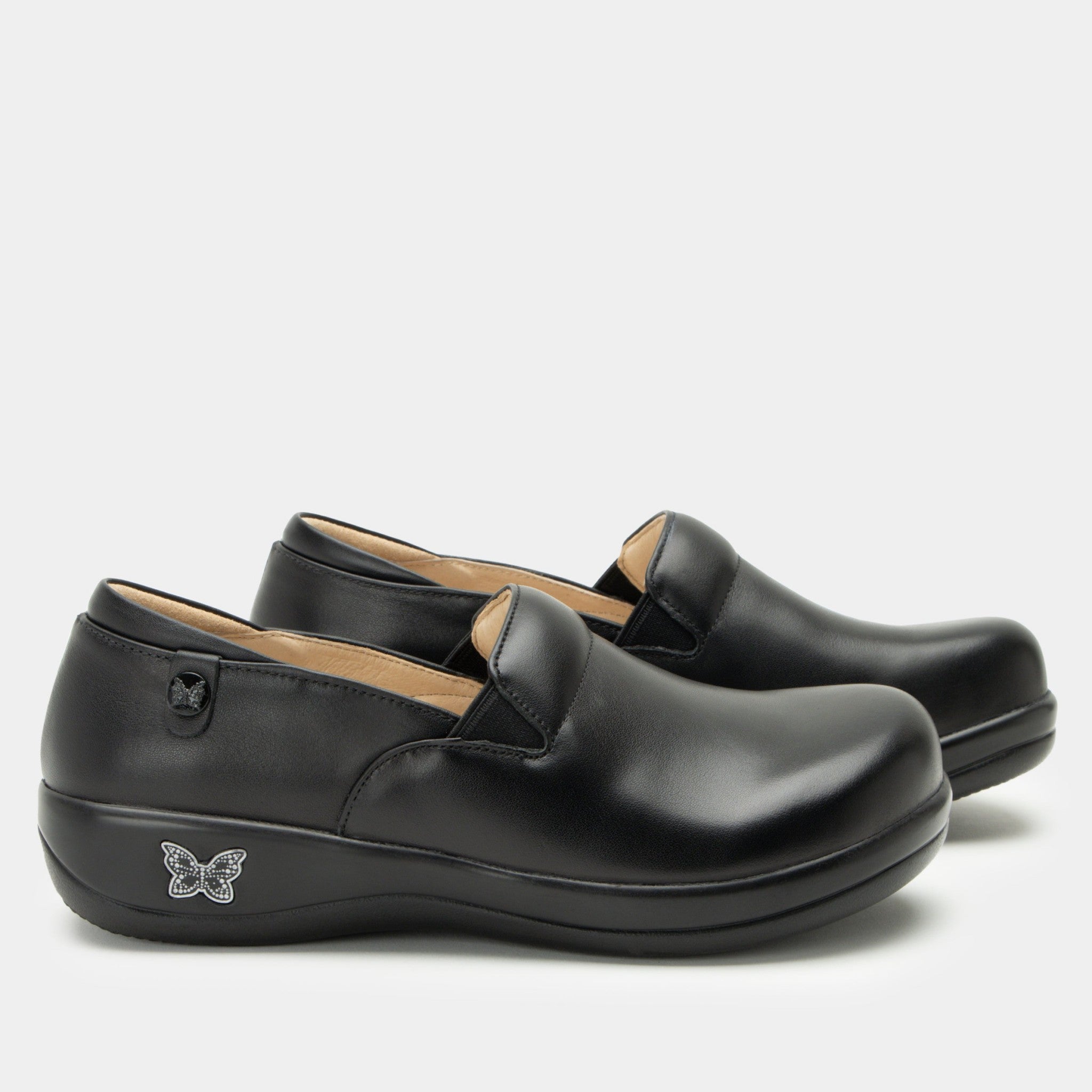 Alegria Keli Career Casual Comfort Arch Support Women's Slip-On Shoe - Black Nappa Leather - 3