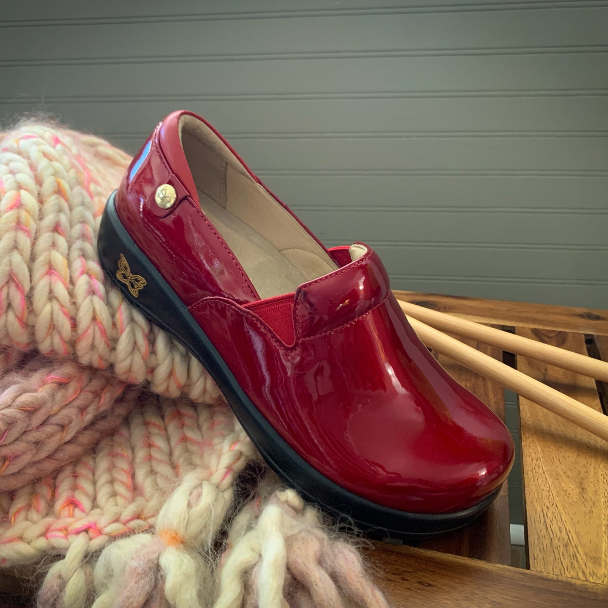 Alegria Keli Career Casual Comfort Arch Support Women's Slip-On Shoe - Cherry Bomb Patent - 2