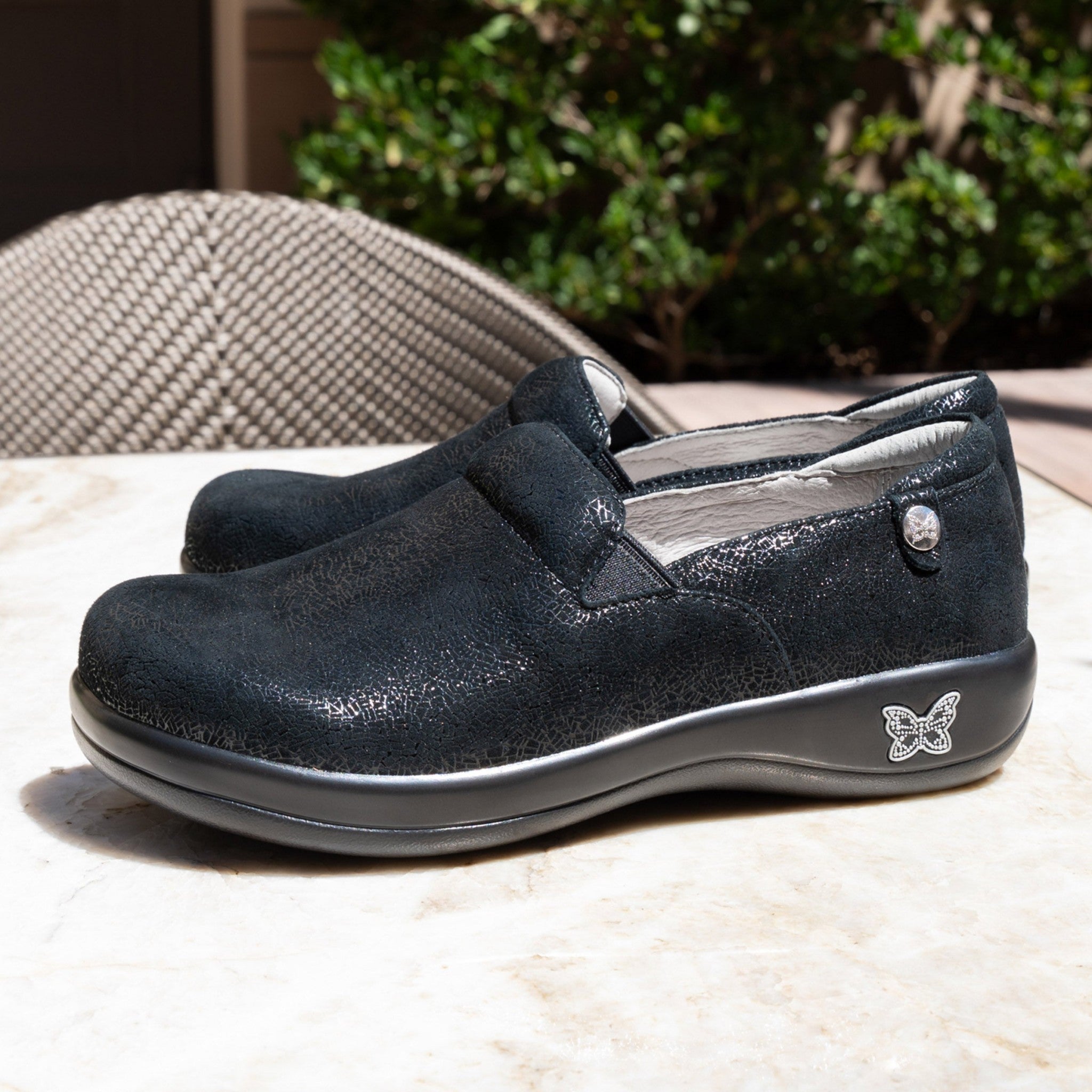 Alegria Keli Career Casual Comfort Arch Support Women's Slip-On Shoe - Crackle Black - 2