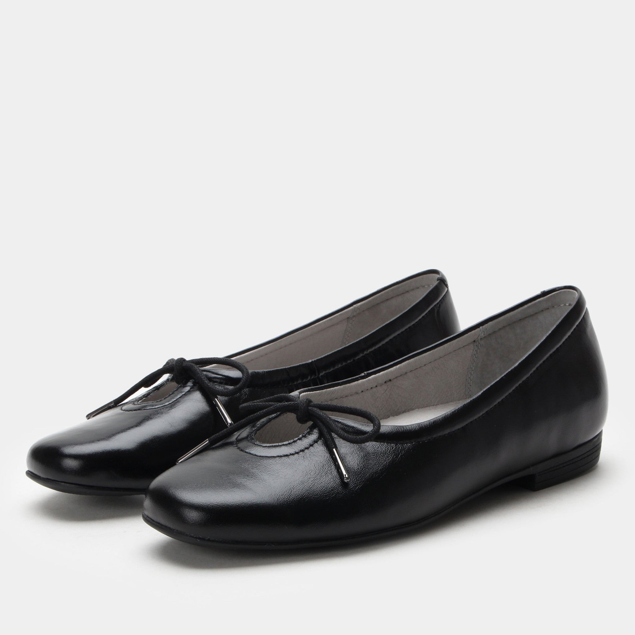 Alegria Leilah Comfort Arch Support Women's Ballet Flat in Black Gloss