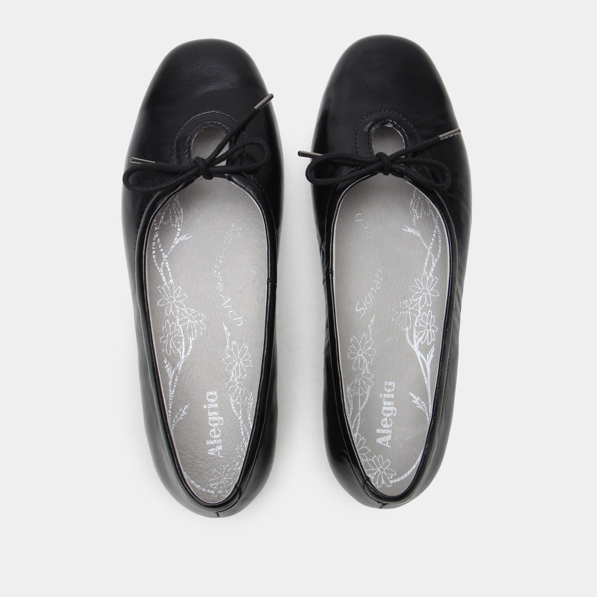 Alegria Leilah Comfort Arch Support Women's Ballet Flat - Black Gloss - 5