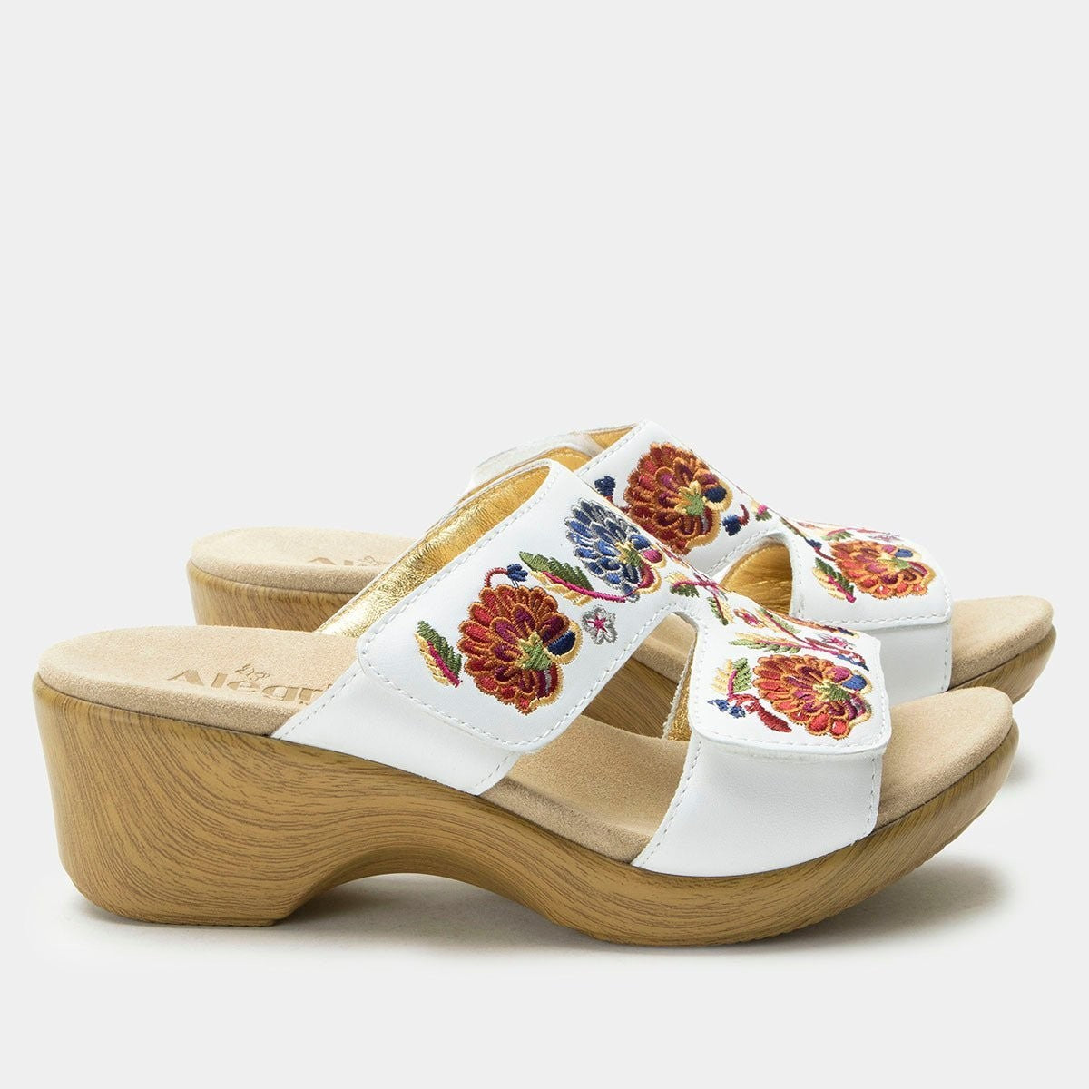Alegria Linn Comfort Arch Support Women's Wedge Sandal - White Needles And Pins - 2
