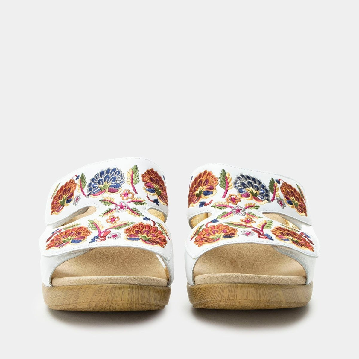 Alegria Linn Comfort Arch Support Women's Wedge Sandal - White Needles And Pins - 5