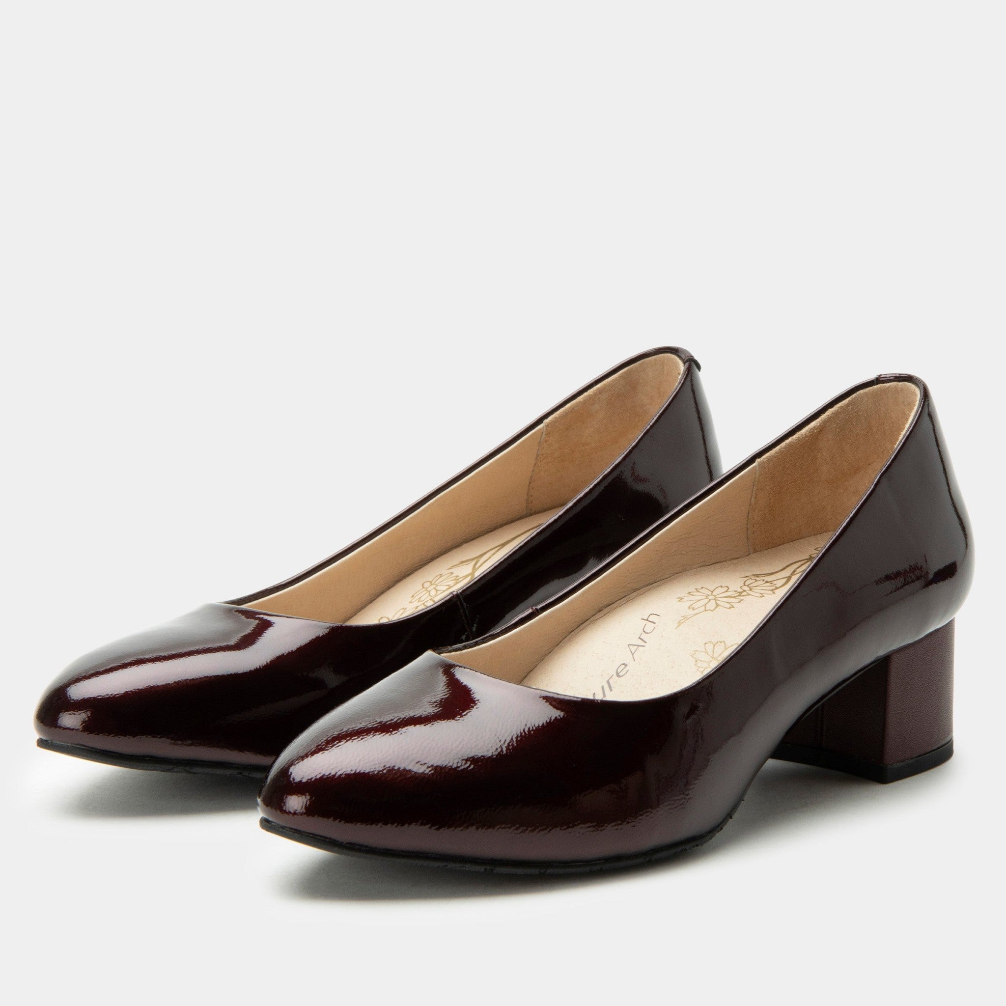 Alegria Lisah Comfort Arch Support Women's Dress Heel in Jam Patent