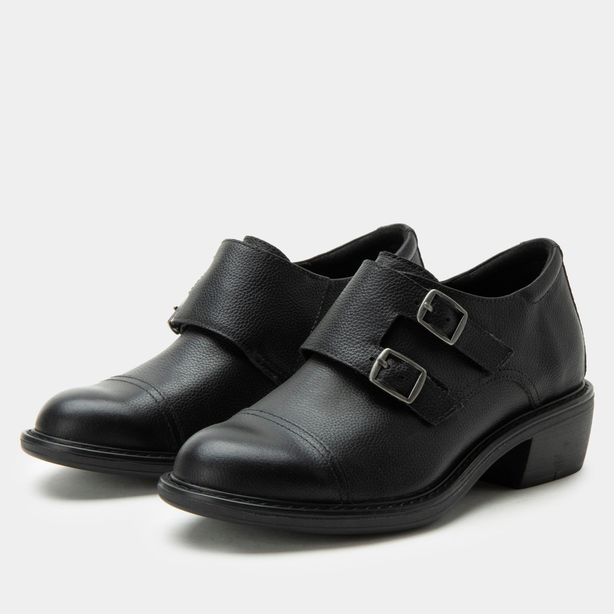 Alegria Mave Comfort Arch Support Women's Dress Shoe in Black Burnish