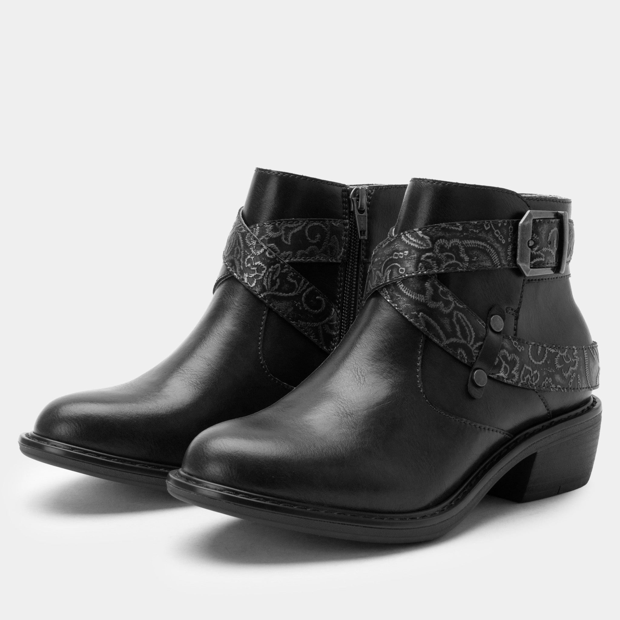 Alegria Millie Comfort Leather Boot with Signature Arch Support Women's Boot - Embroider Me Black - 1