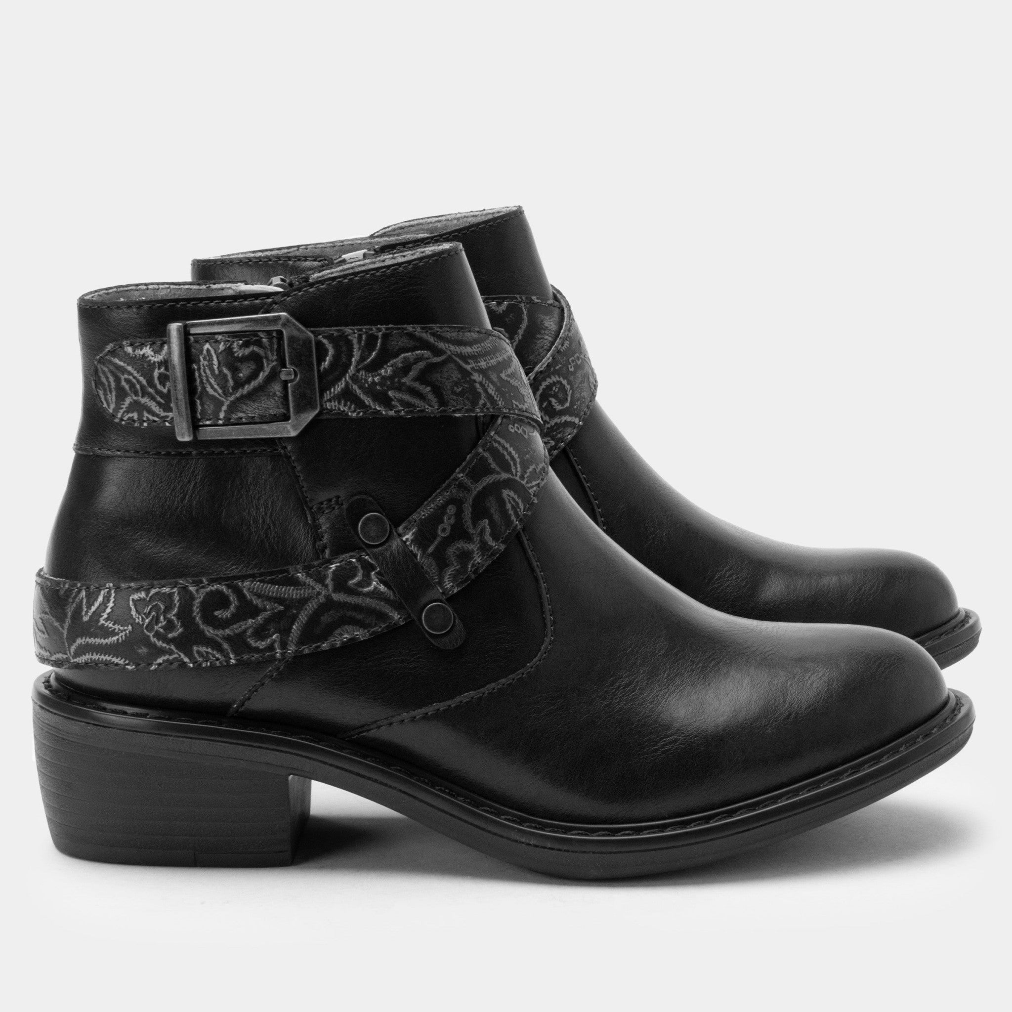 Alegria Millie Comfort Leather Boot with Signature Arch Support Women's Boot - Embroider Me Black - 2