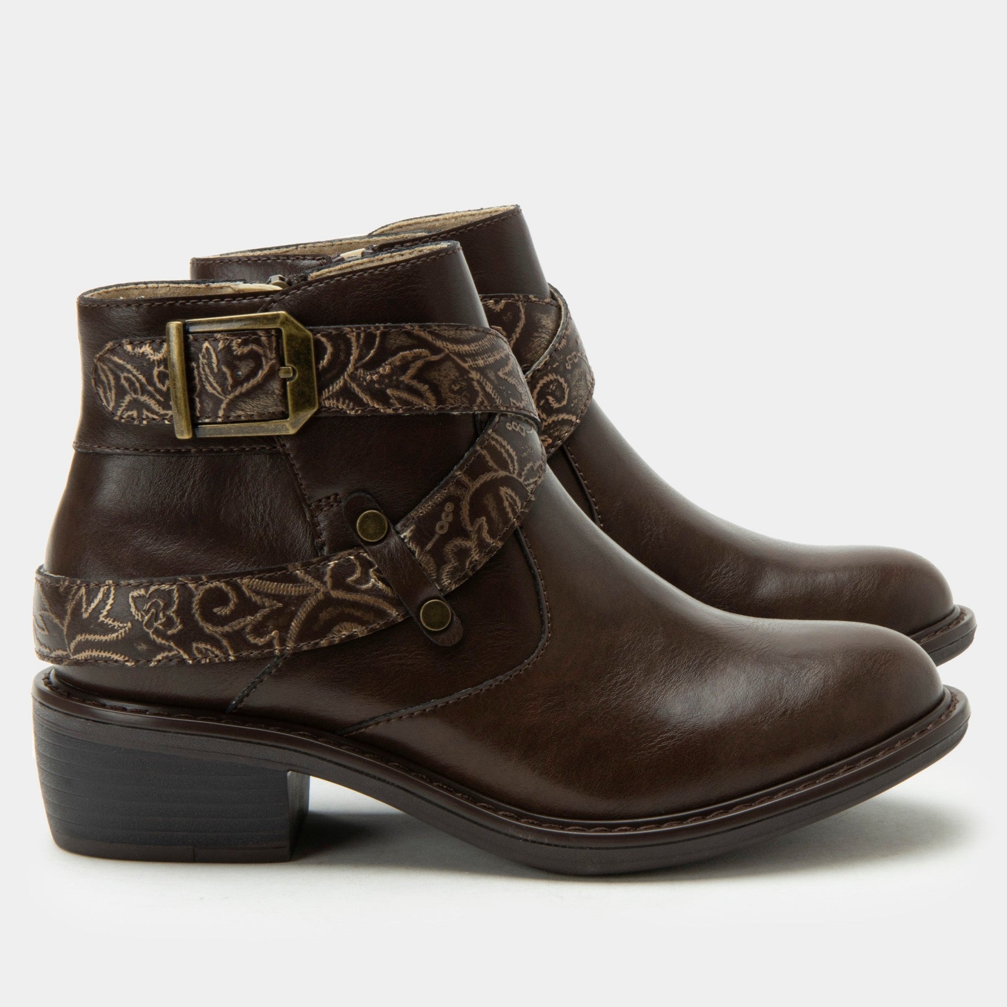 Alegria Millie Comfort Leather Boot with Signature Arch Support Women's Boot - Embroider Me Brown - 3