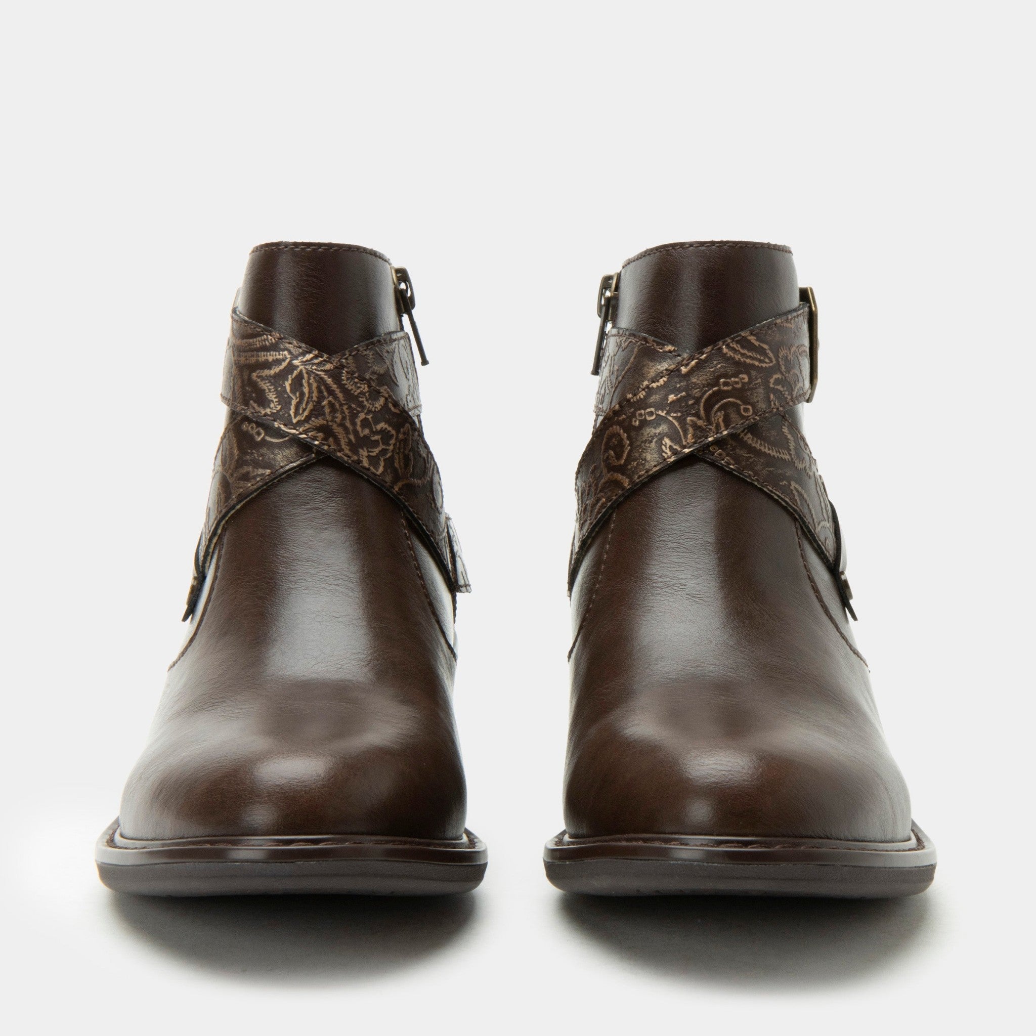 Alegria Millie Comfort Leather Boot with Signature Arch Support Women's Boot - Embroider Me Brown - 6