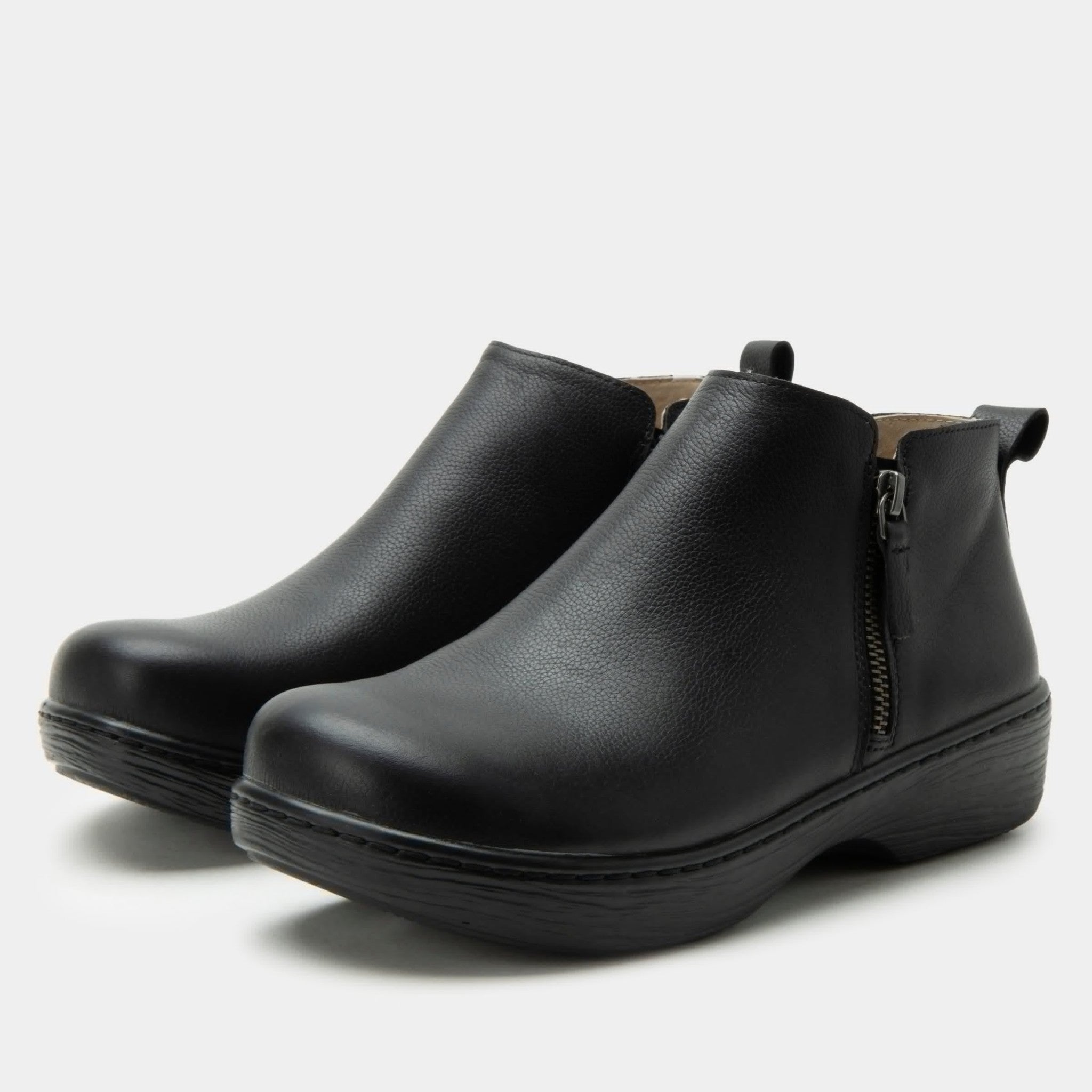 Alegria Oaklee Wood Look Rocker Comfort Arch Support Women's Bootie - Black Bird - 1