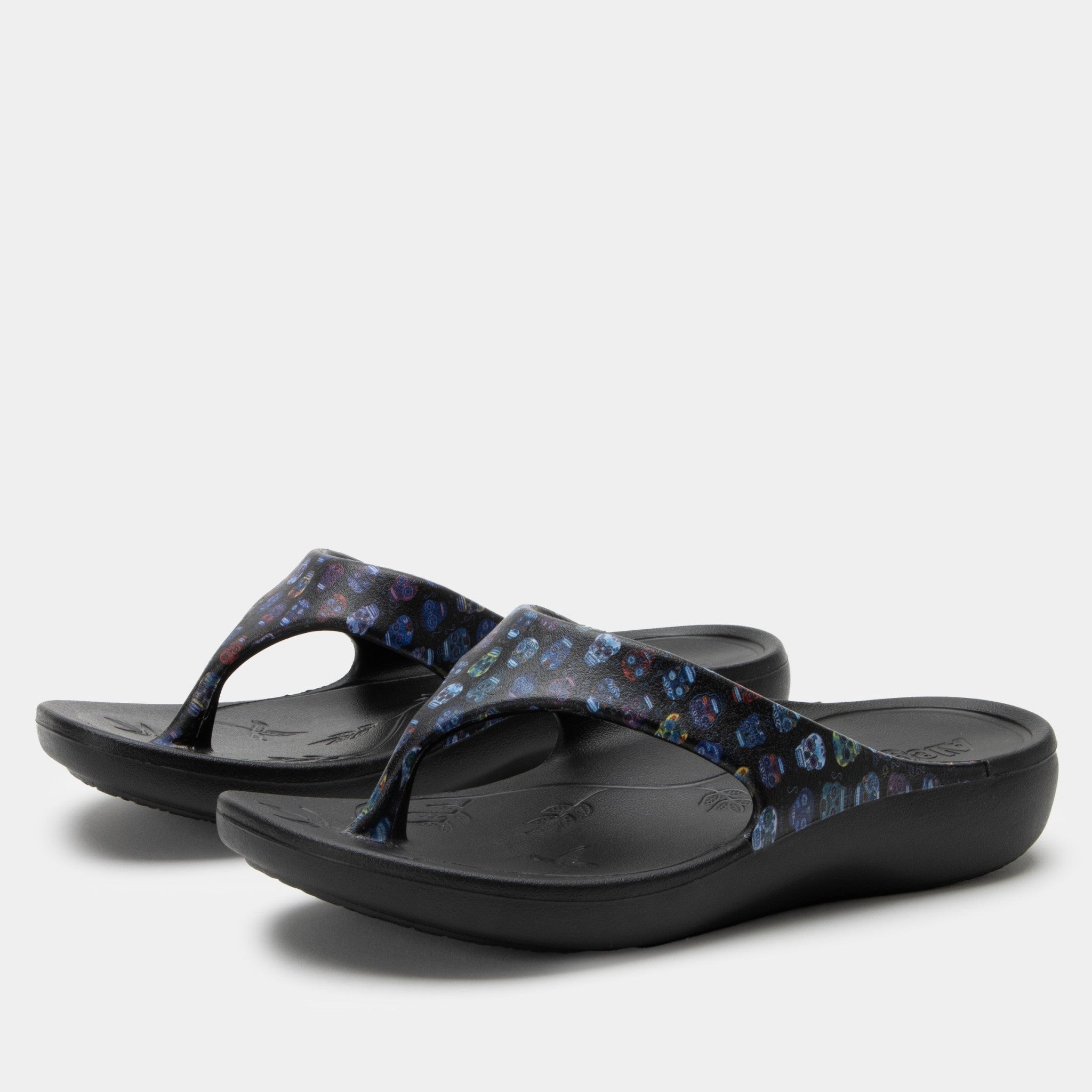 Alegria Ode Comfort Arch Support Women's Flip-Flop - Sugar Skulls - 1