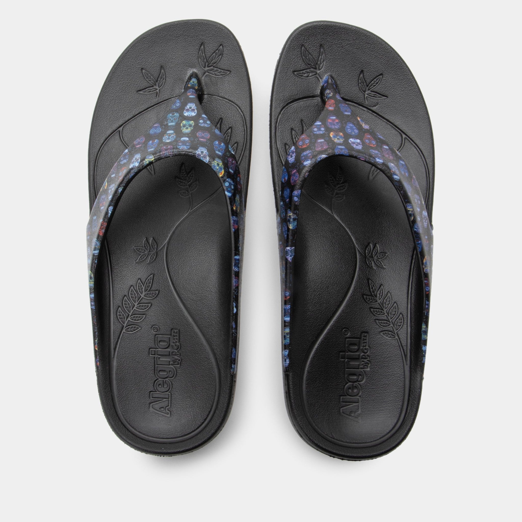 Alegria Ode Comfort Arch Support Women's Flip-Flop - Sugar Skulls - 5