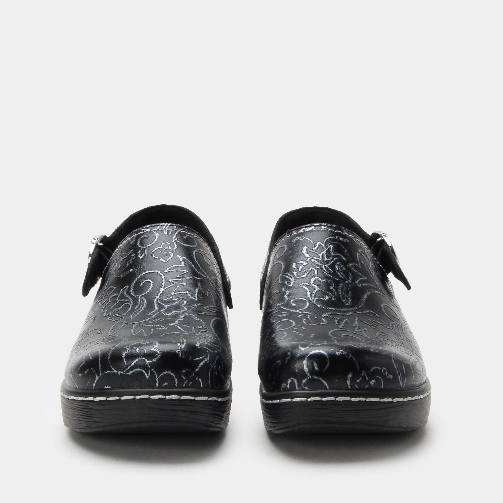 Alegria Olie Wood Look Rocker Comfort Arch Support Women's Clog - Embroider Me Pewter - 6