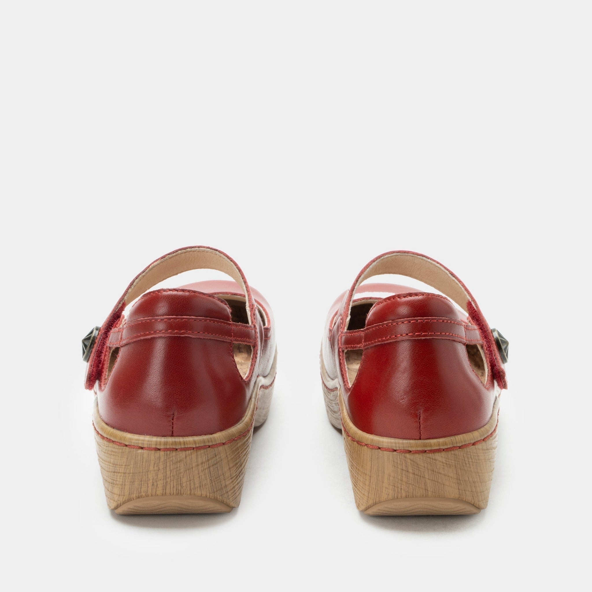 Alegria Onika Wood Look Rocker Comfort Arch Support Women's Mary Jane Shoe - Big Red - 4