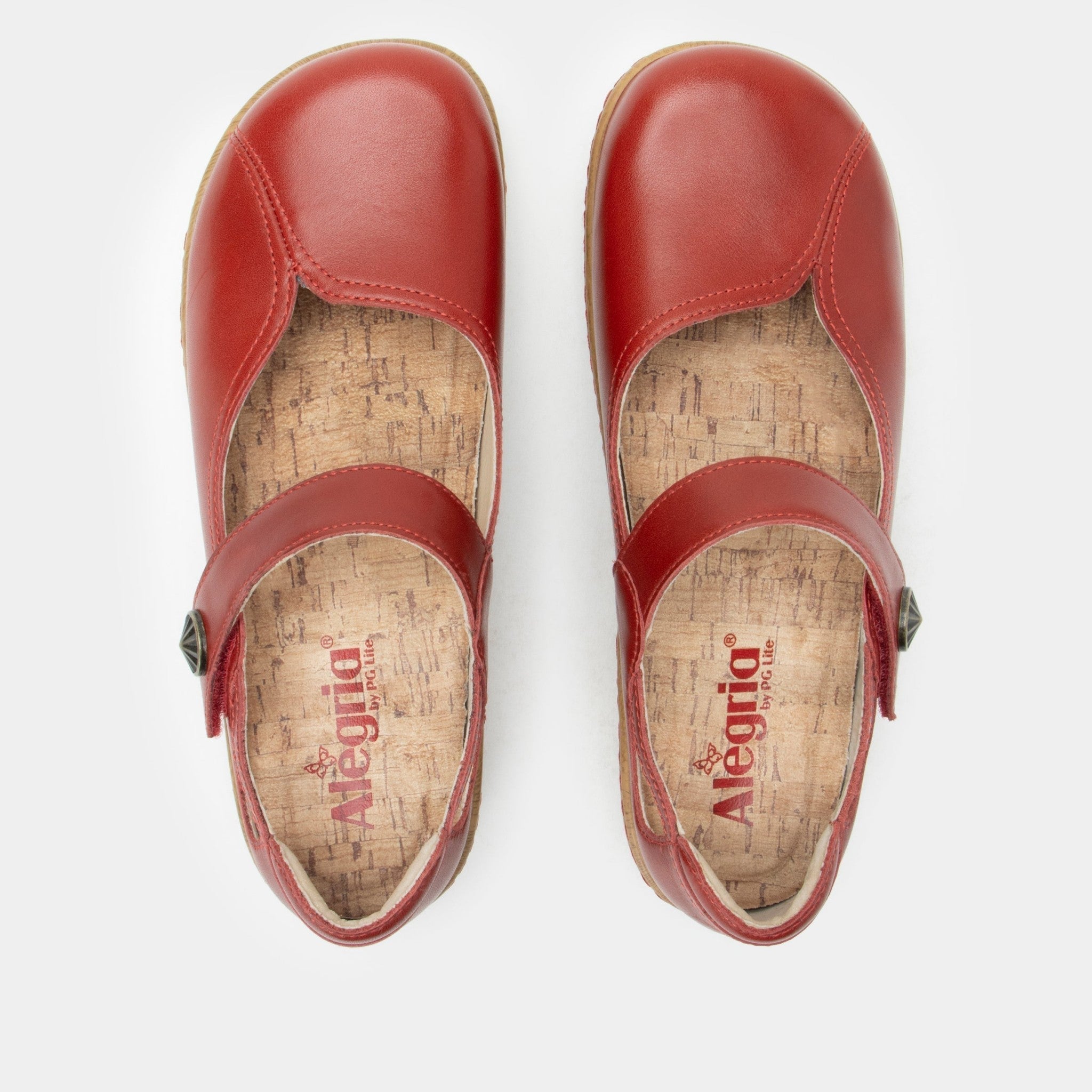 Alegria Onika Wood Look Rocker Comfort Arch Support Women's Mary Jane Shoe - Big Red - 5
