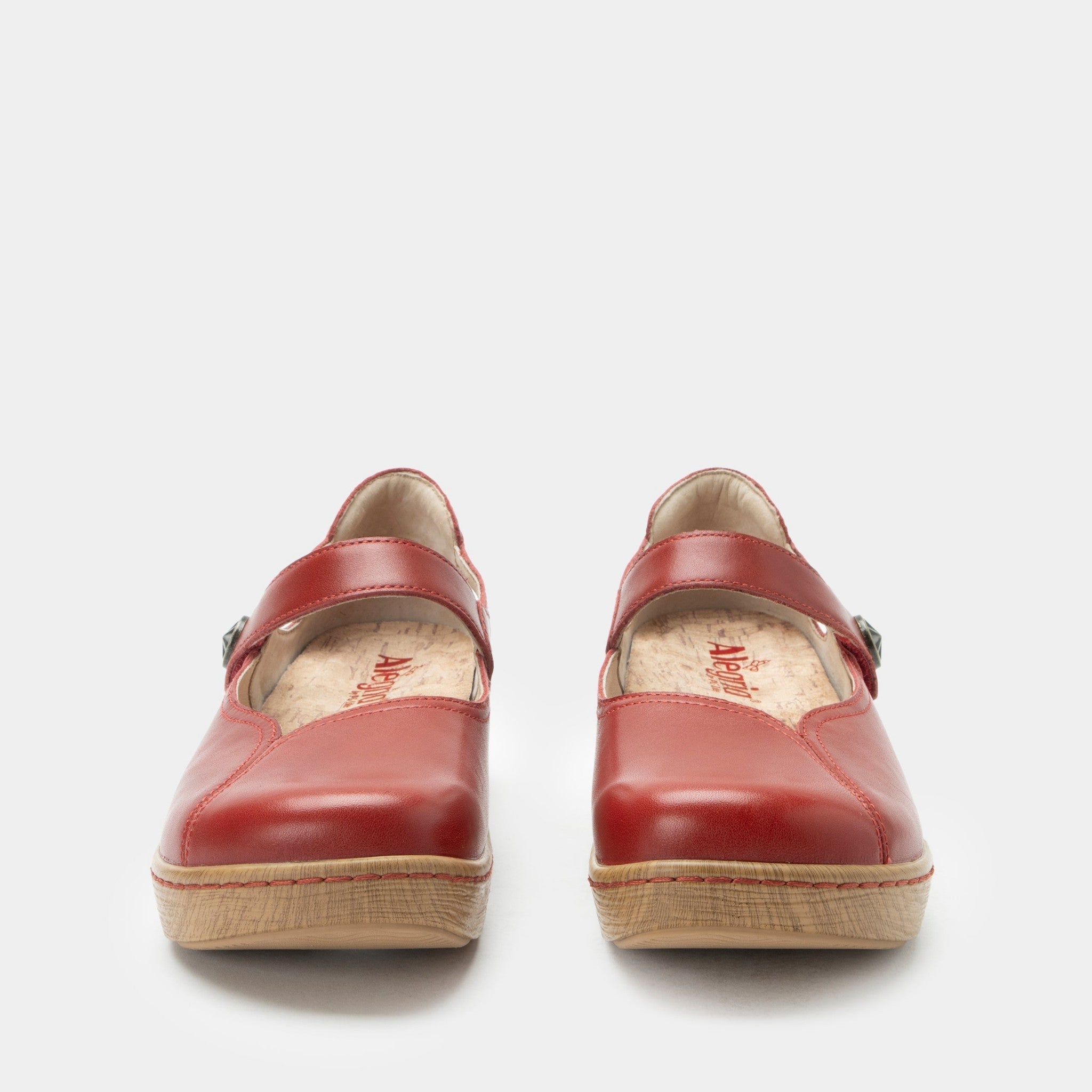Alegria Onika Wood Look Rocker Comfort Arch Support Women's Mary Jane Shoe - Big Red - 6