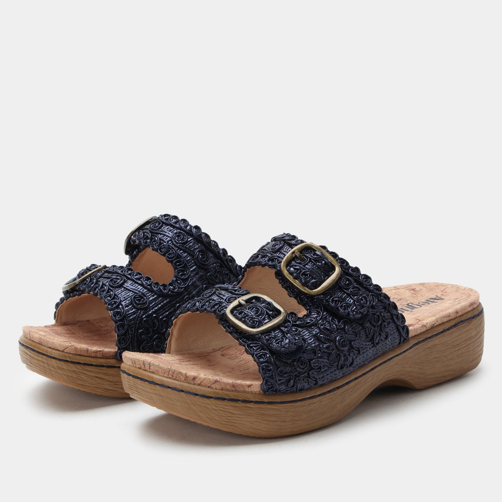 Alegria Oona Comfort Arch Support Women's Sandal in Fancy Navy