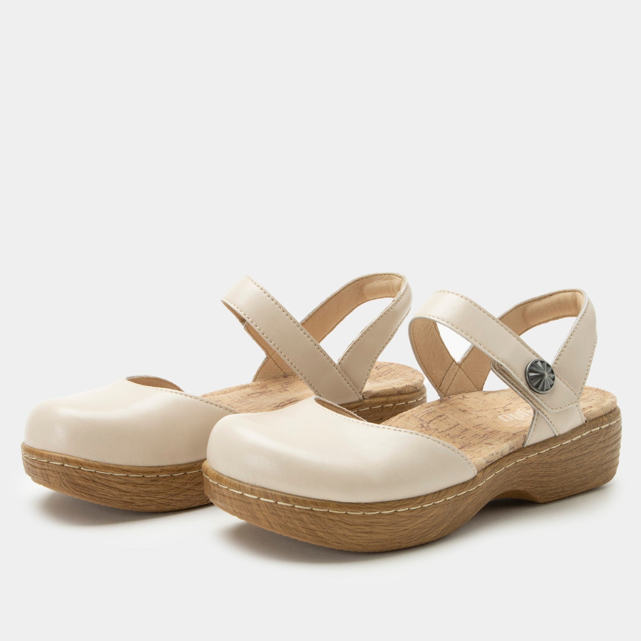 Alegria Opal Wood Look Rocker Comfort Arch Support Women's Sandal - Oat - 1