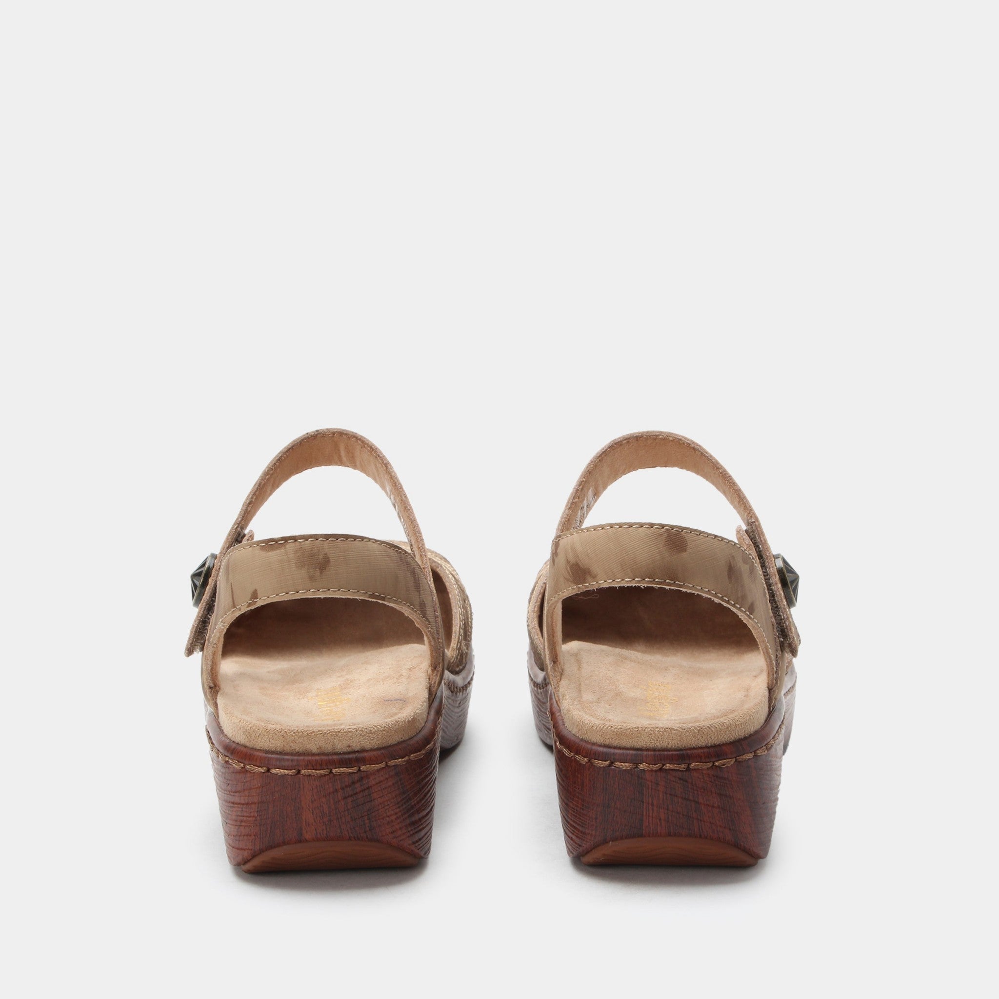 Alegria Opal Wood Look Rocker Comfort Arch Support Women's Sandal - Tan Breeze - 4