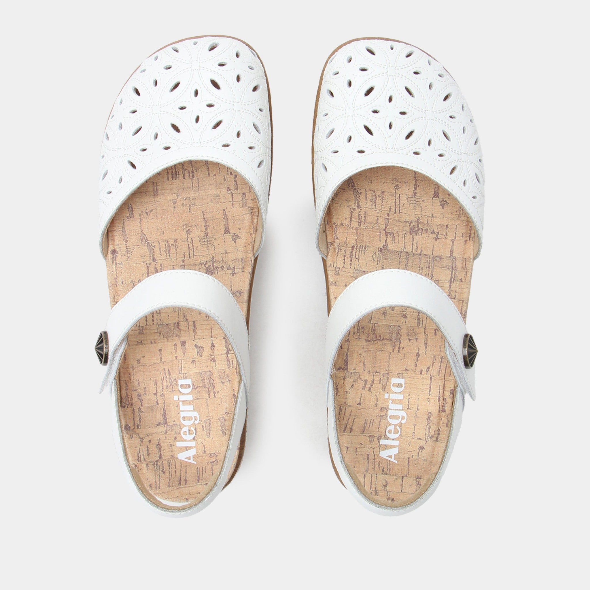 Alegria Opal Wood Look Rocker Comfort Arch Support Women's Sandal - White Breeze - 5