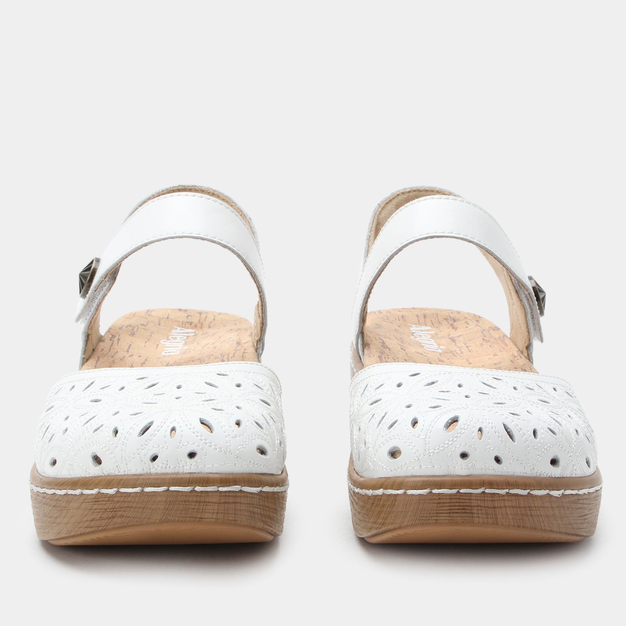 Alegria Opal Wood Look Rocker Comfort Arch Support Women's Sandal - White Breeze - 6